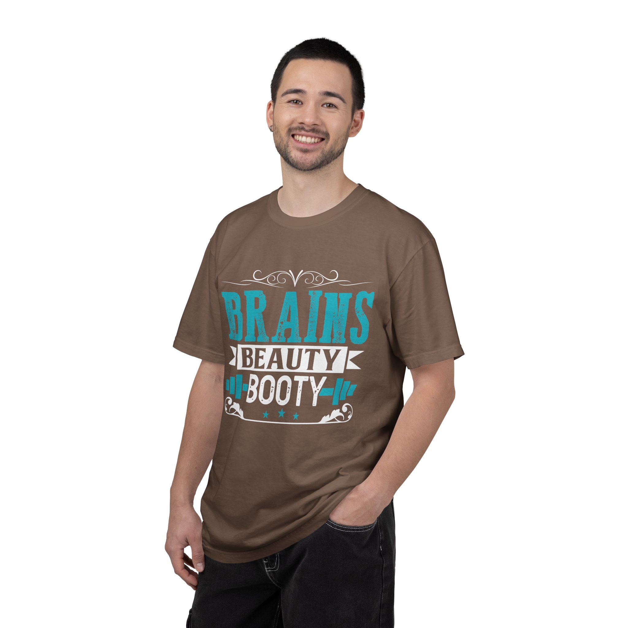 b2 - 6.12 - Brains Beauty Booty T-Shirt – Motivational Fitness Graphic Tee for Confidence, Strength & Empowered Style. - Image 10