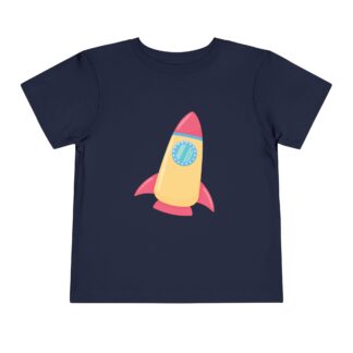 Cute Colorful Space Rocket Toddler T-Shirt – Fun Space Adventure Graphic Tee for Kids, Boys & Girls.