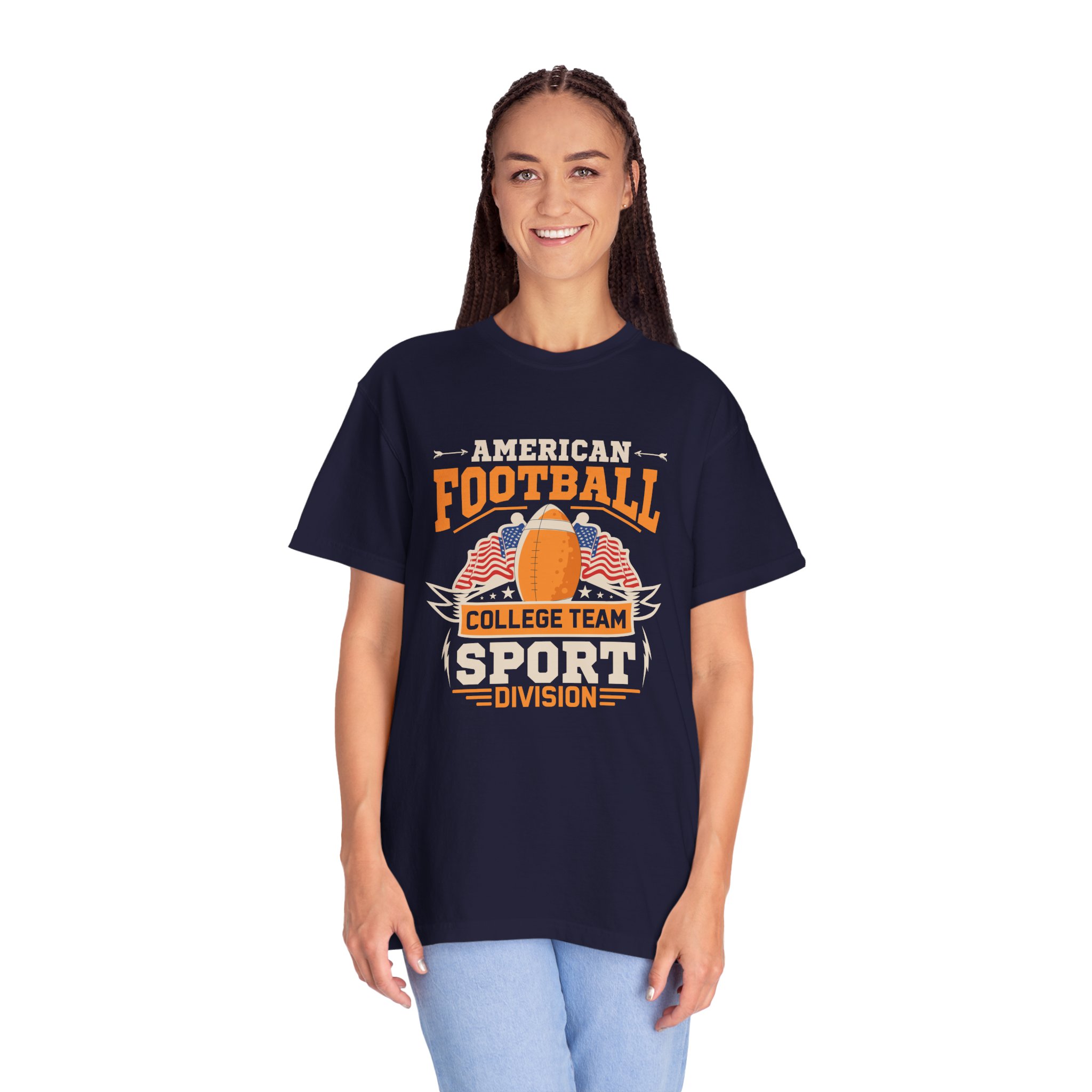 American Football Unisex Garment-Dyed T-Shirt, Perfect for Game Day, Sports Fan Gift, Tailgate Party, College Team Merchandise. - Image 3