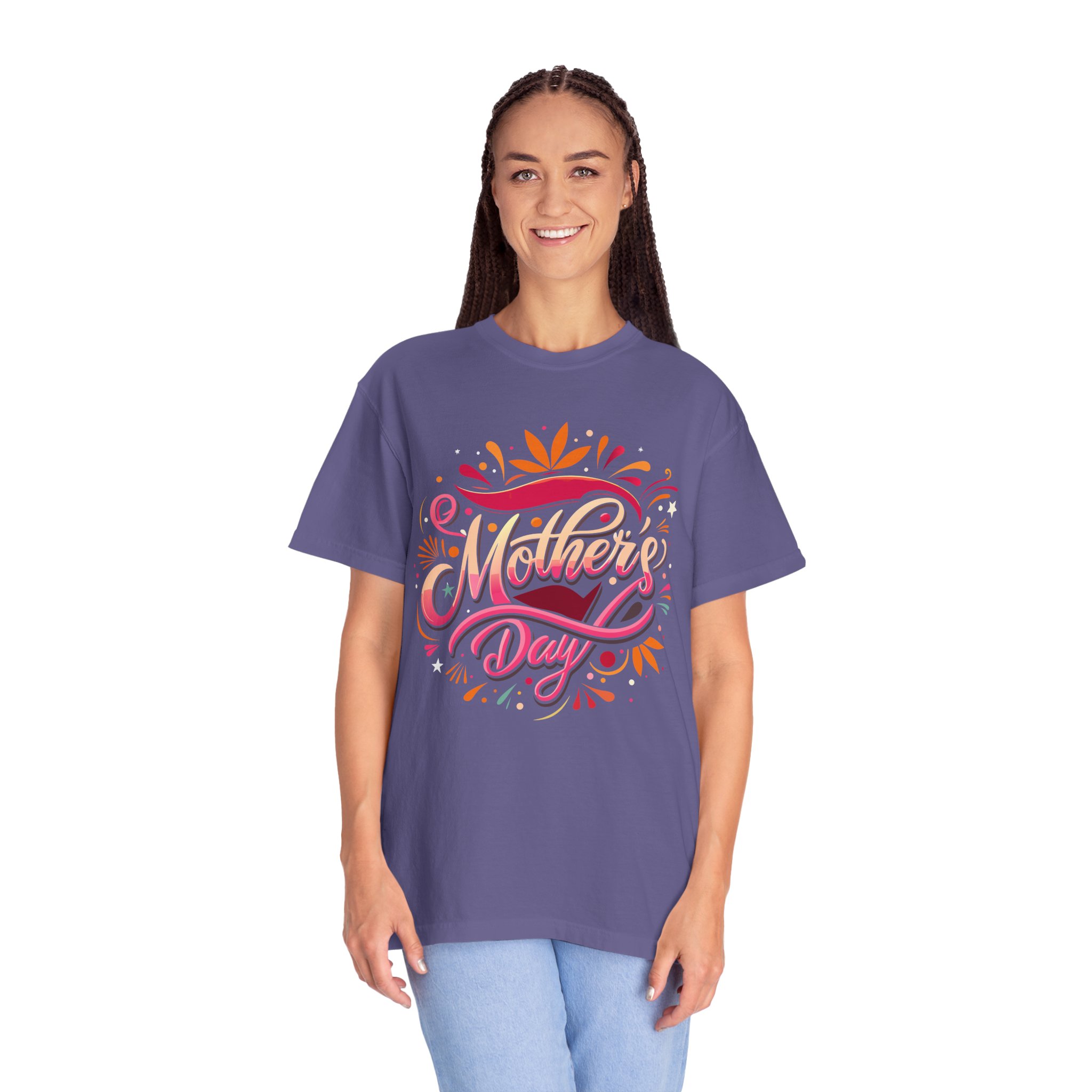 Mother's Day Garment-Dyed T-Shirt, Unisex Gift Tee, Floral Graphic Top, Casual Wear, Everyday Comfort. - Image 43