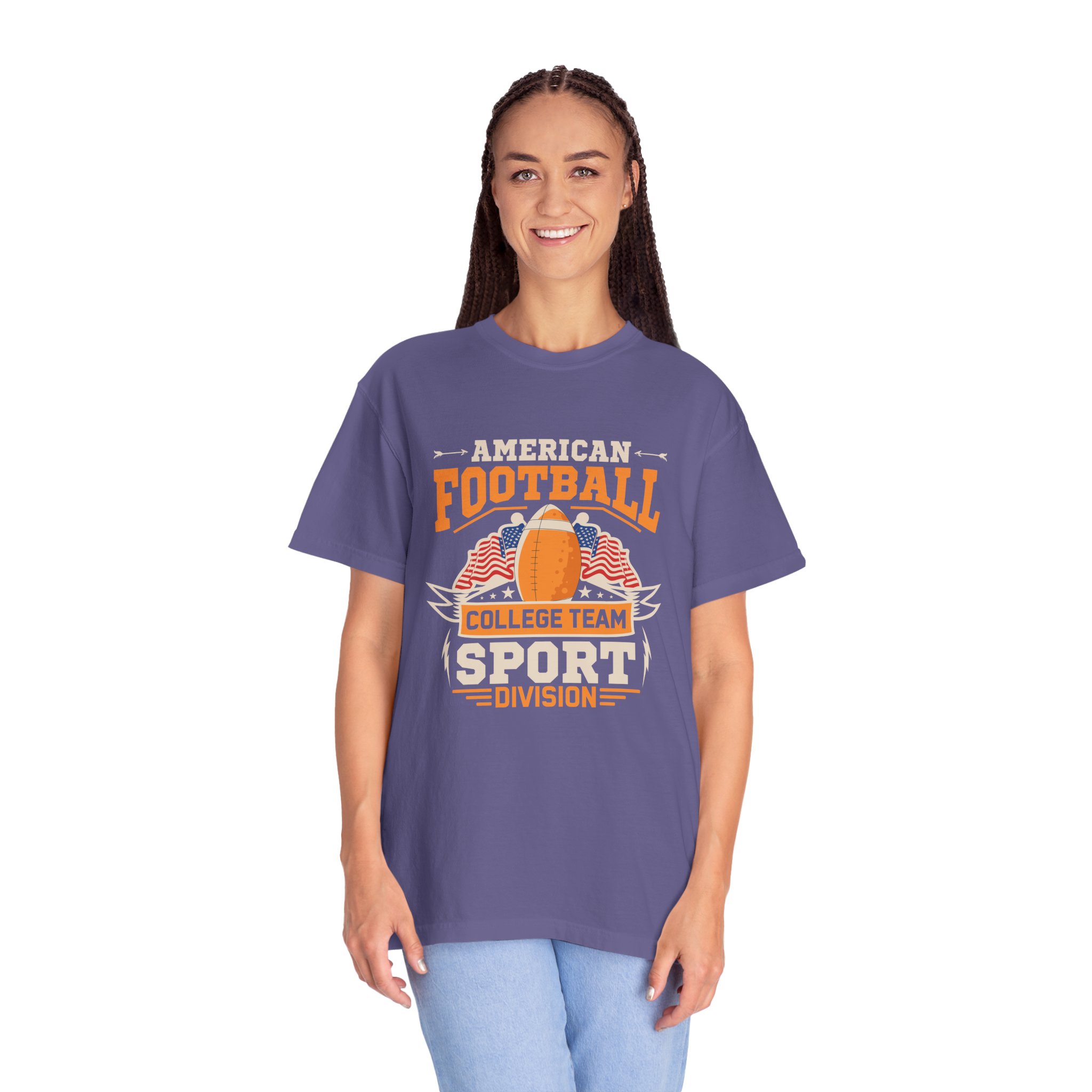 American Football Unisex Garment-Dyed T-Shirt, Perfect for Game Day, Sports Fan Gift, Tailgate Party, College Team Merchandise. - Image 19