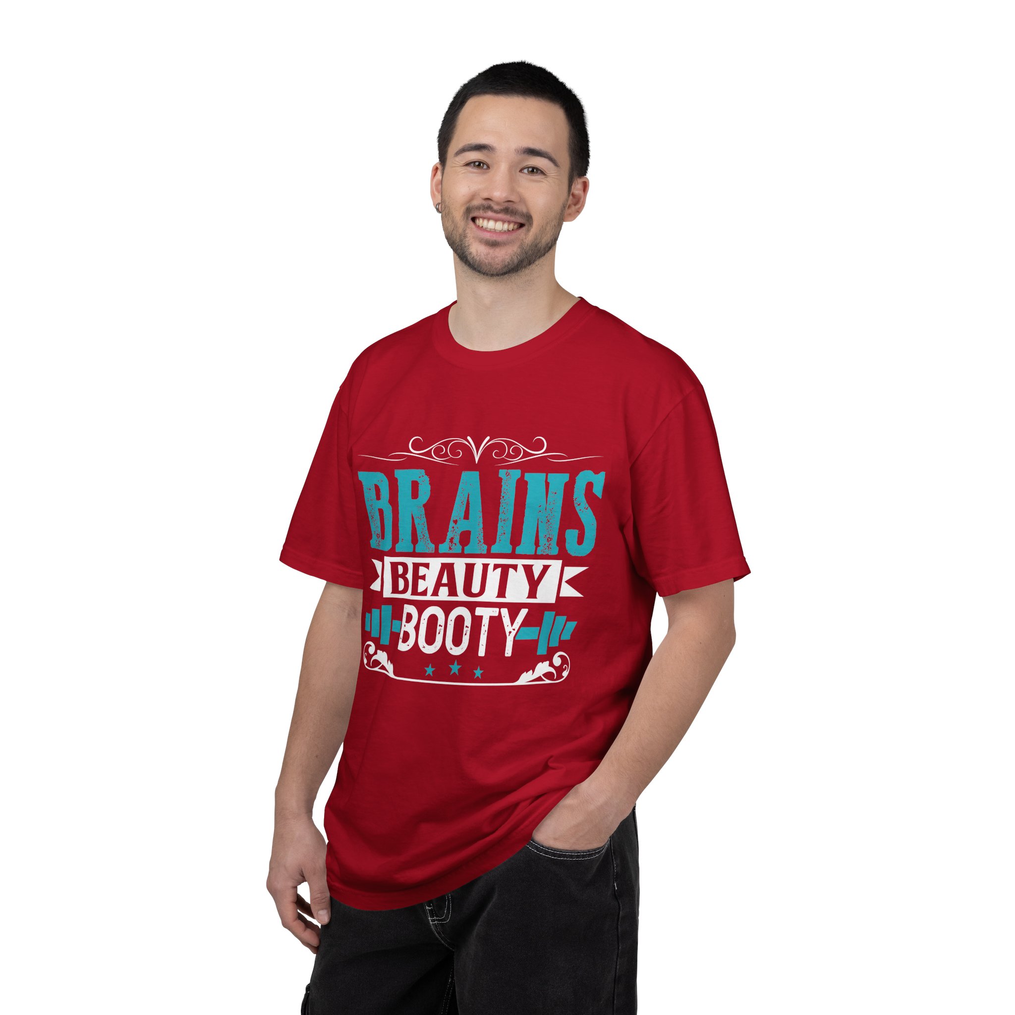 b2 - 6.12 - Brains Beauty Booty T-Shirt – Motivational Fitness Graphic Tee for Confidence, Strength & Empowered Style. - Image 2