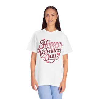 Happy Valentine’s Day Heart Script T-Shirt – Romantic Love Graphic Tee for Couples, Gift Giving & Festive Celebration. - Image 11