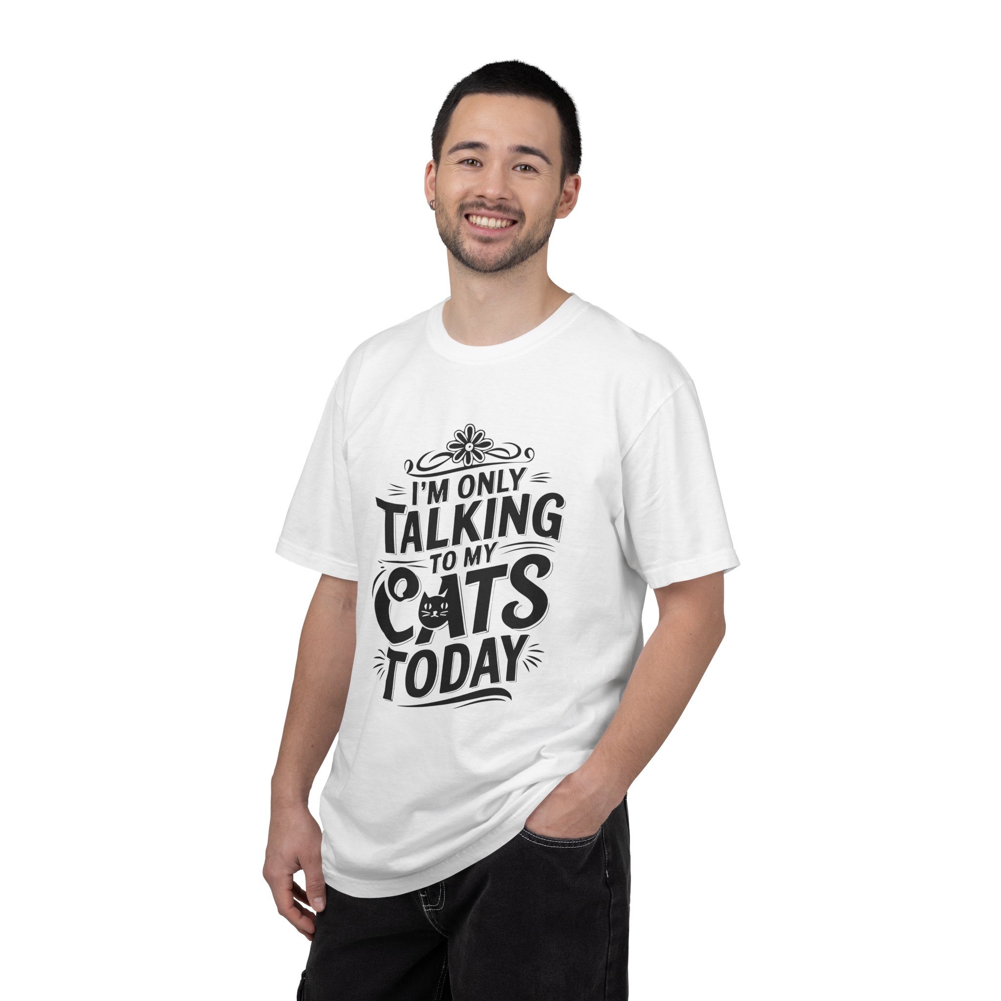 b2 - 5.7 - I’m Only Talking to My Cats Today T-Shirt – Funny Cat Lover Graphic Tee for Introvert Humor & Cozy Pet Lover Vibes. - Image 10