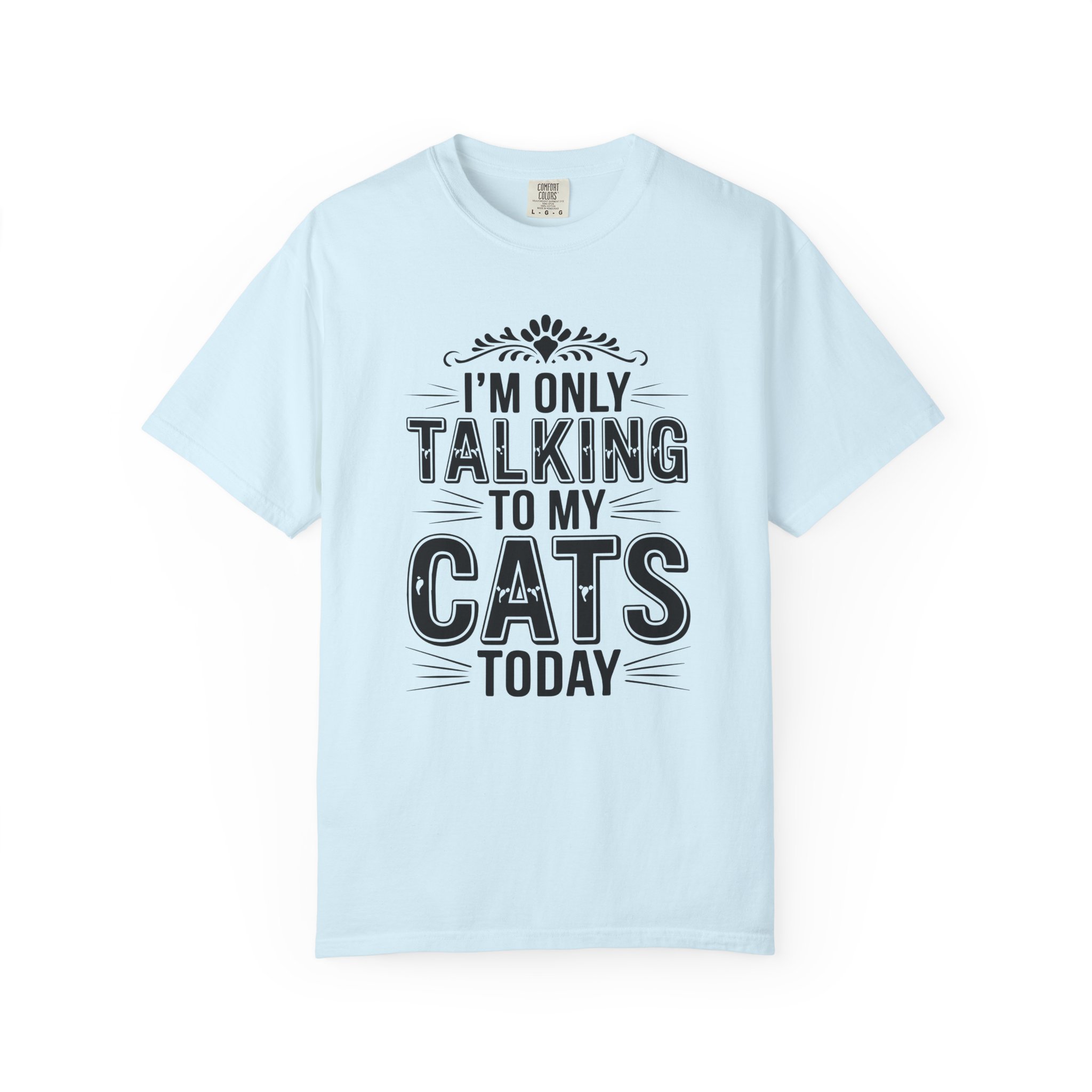 b2 - 5.6 - I’m Only Talking to My Cats Today T-Shirt – Funny Cat Lover Graphic Tee for Introvert Vibes & Cozy Pet Lover Style.