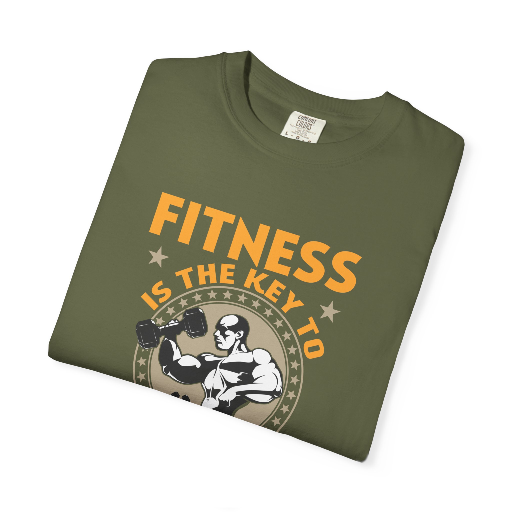 Fitness Is the Key to Unlock Your Potential T-Shirt – Motivational Gym Graphic Tee for Athletes, Strength & Peak Performance. - Image 15