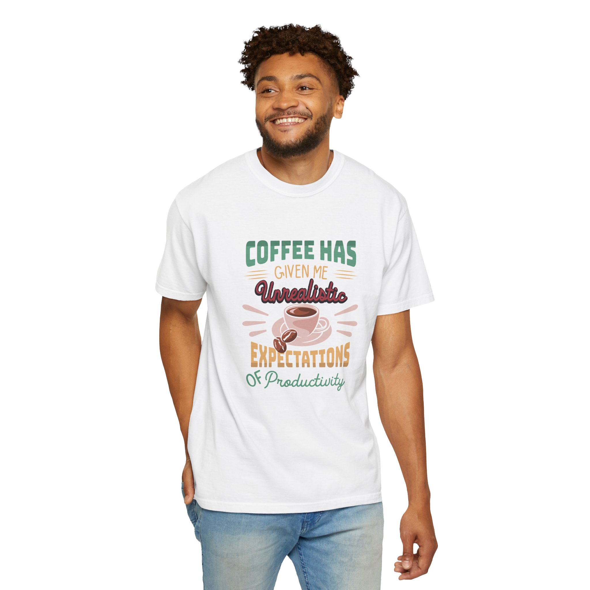 Funny Coffee T-Shirt, Unisex Garment-Dyed Tee, Gift for Coffee Lovers, Casual Wear. - Image 14