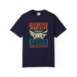 Funny retro gamer tshirt featuring gaming humor and retro vibes