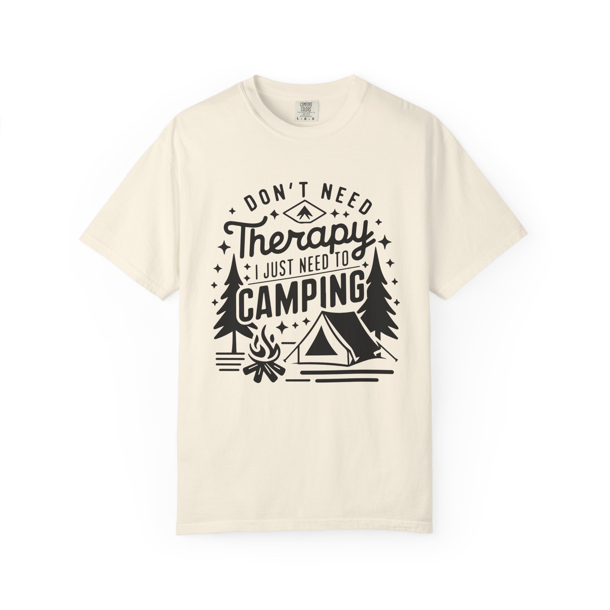 Camping Therapy T-Shirt | Unisex Garment-Dyed Tee for Outdoor Lovers, Perfect Gift for Campers, Nature Lovers, and Adventure Seekers.