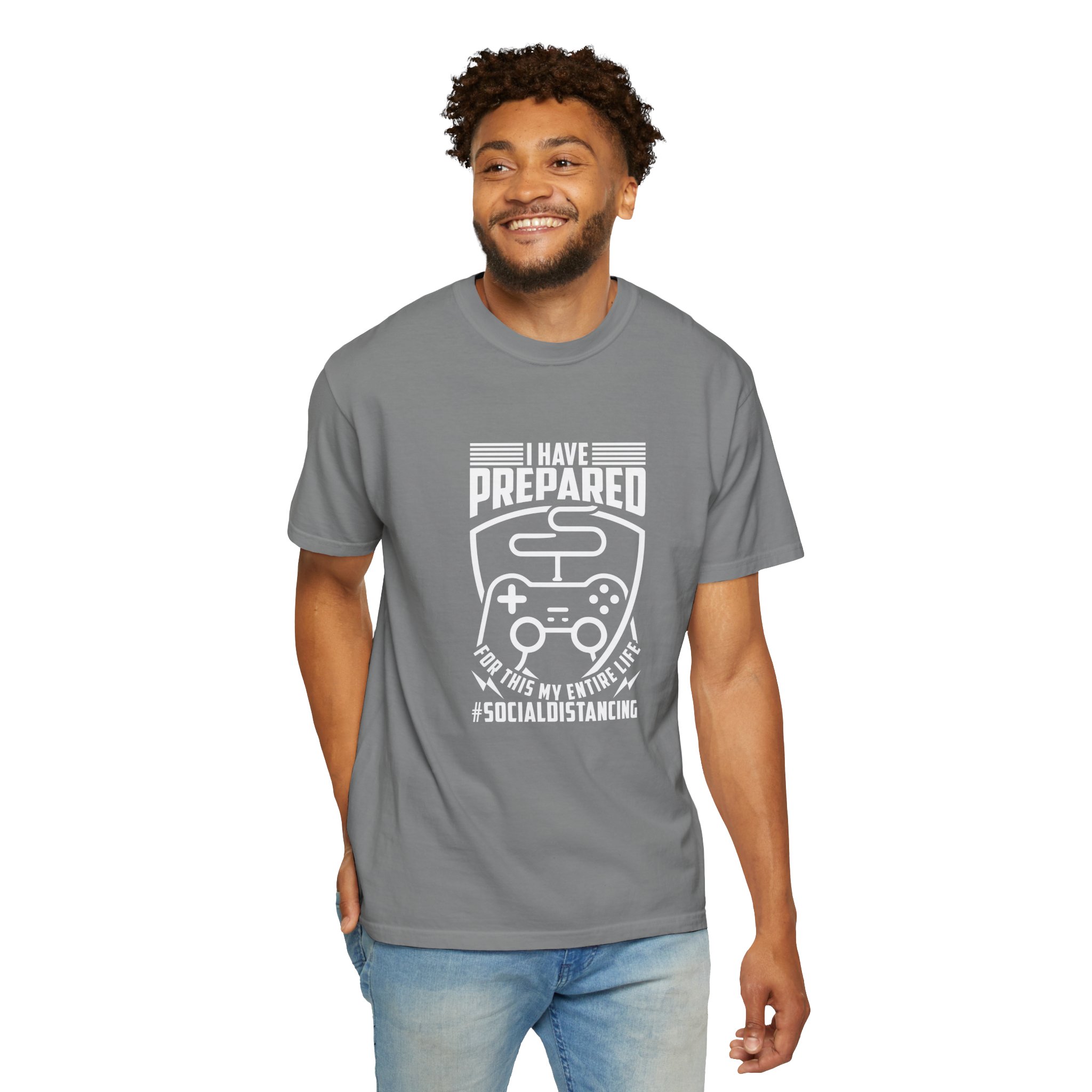 Gaming Social Distancing T-Shirt, Funny Gamer Tee, Gift for Gamers, Quarantine Humor Shirt, Video Game Apparel. - Image 14
