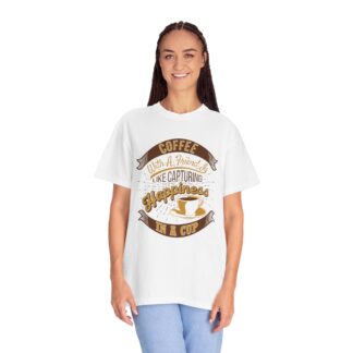 Vintage coffee lover tshirt for Coffee Moments - Capturing Happiness In a Cup Unisex Tee - Image 3