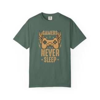 b2 - 3.5 - Gamers Never Sleep T-Shirt – Retro Controller Graphic Tee for Gamers with Late Night Vibes & Endless Play.
