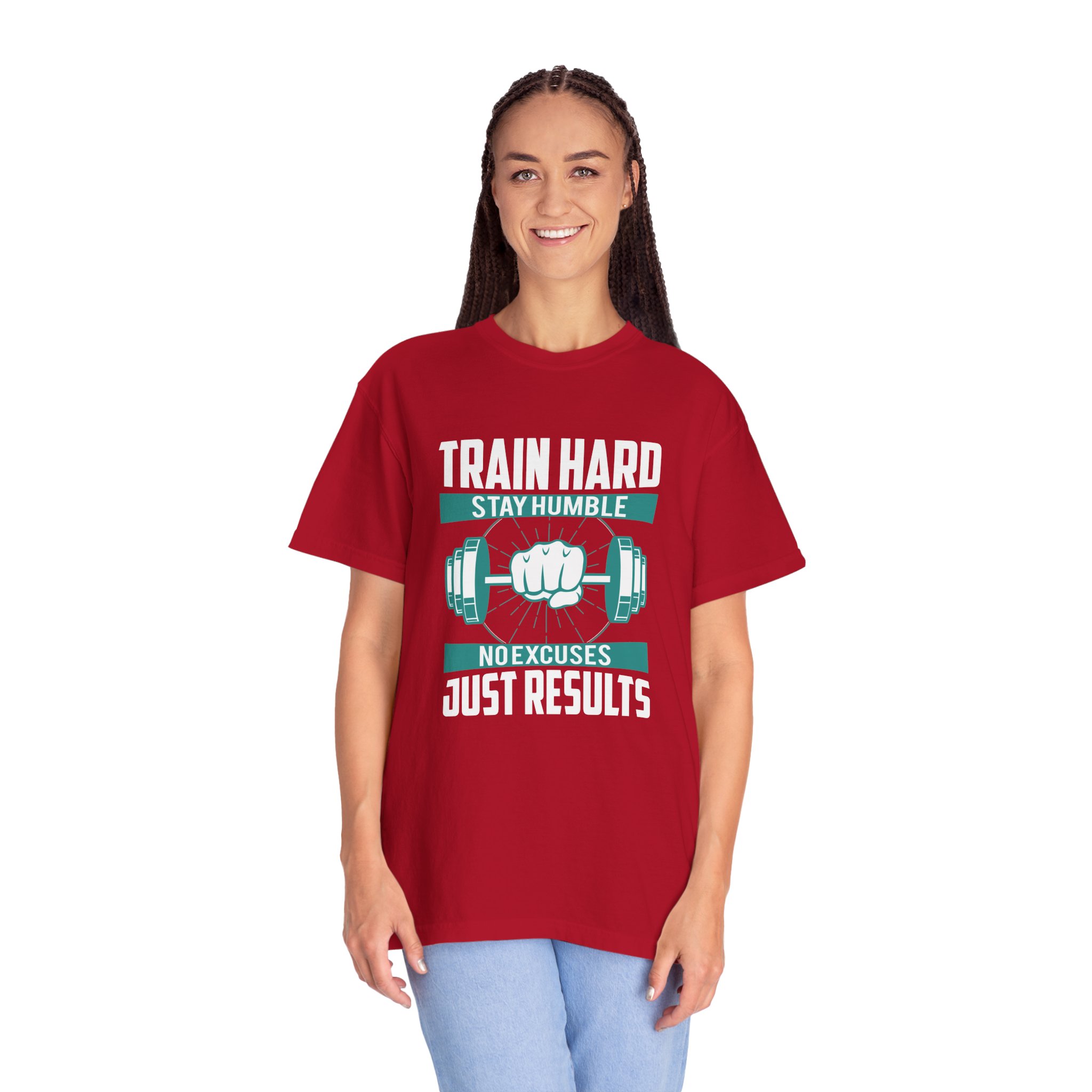 Gym Motivation T-Shirt - Train Hard Stay Humble Design, Fitness Apparel, Athleisure Wear, Workout Gear, Gift for Gym Lovers. - Image 3