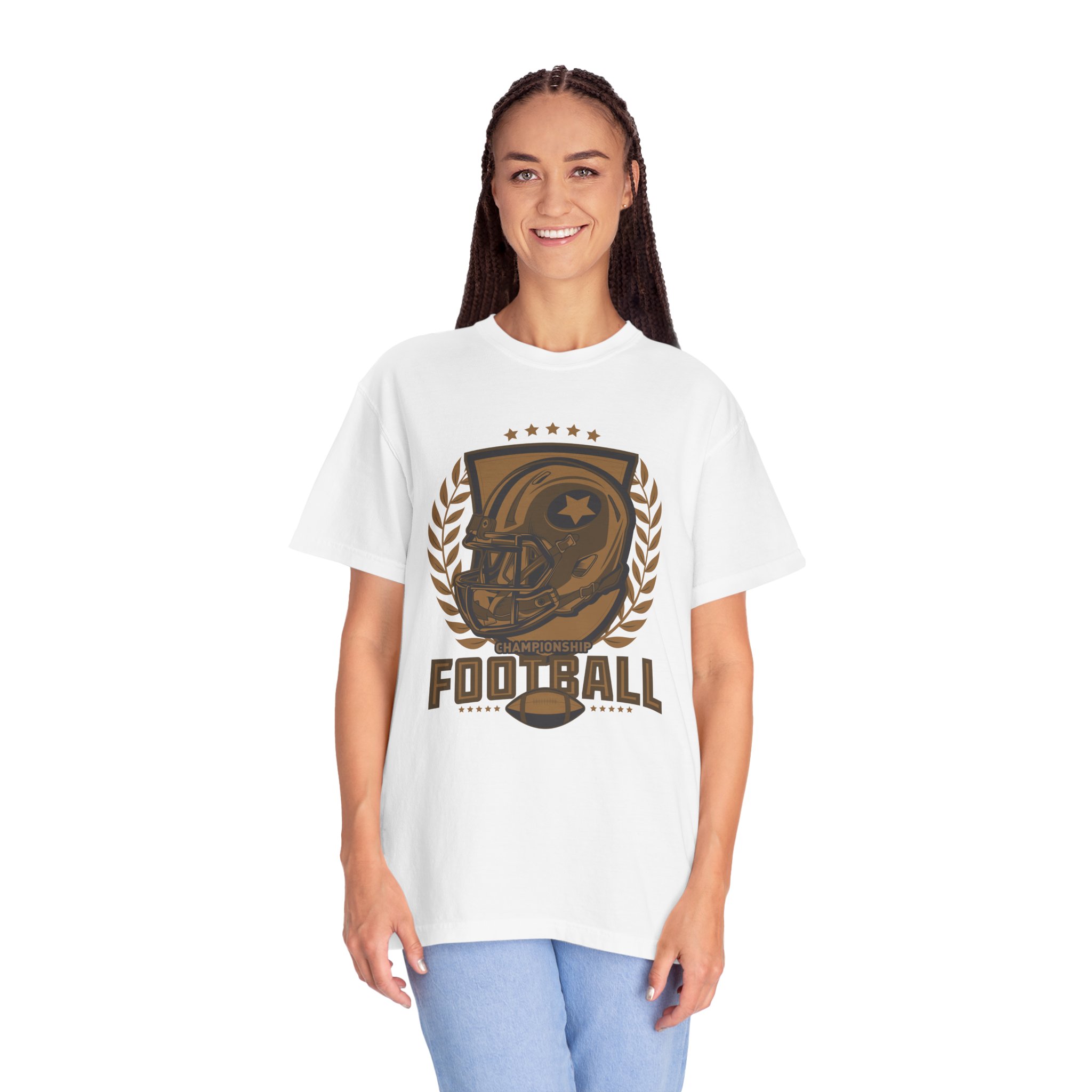 C - 16.14 - Football Unisex Garment-Dyed T-shirt | Casual Sports Apparel, Gift for Fans, Game Day Wear, Comfortable Everyday Style. - Image 3