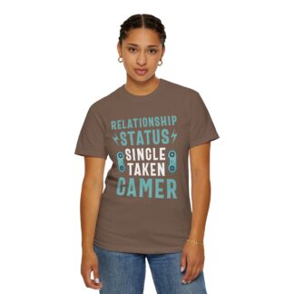 Gamer Graphic Tee for Gamers with Humor | EarnestlilyRelationship Status: Single Taken Gamer Unisex Tee - Image 12