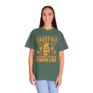 This Is a Lifestyle There Is No Finish Line T-Shirt – Motivational Running Graphic Tee for Endurance, Commitment & Active Living. - Image 3