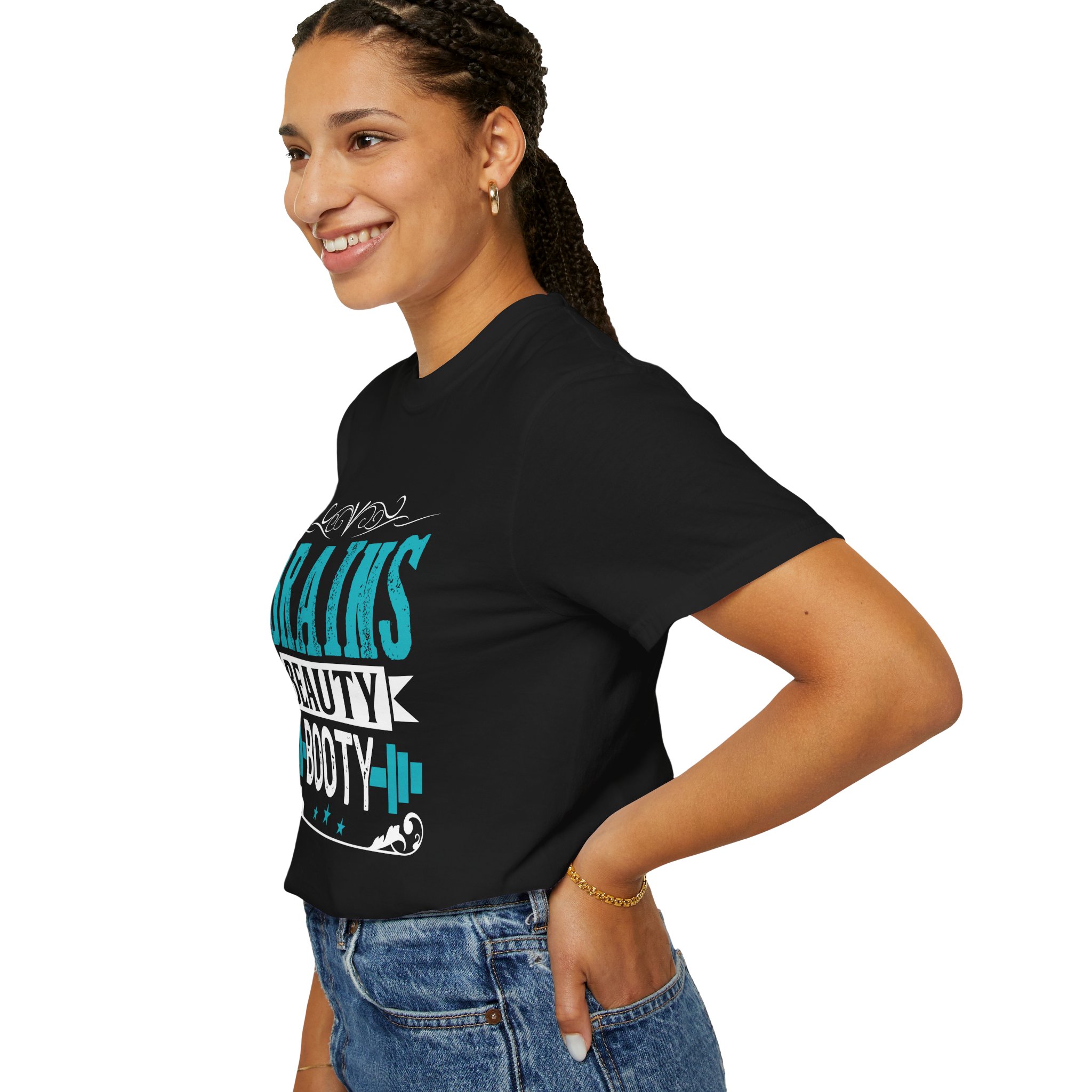 b2 - 6.12 - Brains Beauty Booty T-Shirt – Motivational Fitness Graphic Tee for Confidence, Strength & Empowered Style. - Image 37