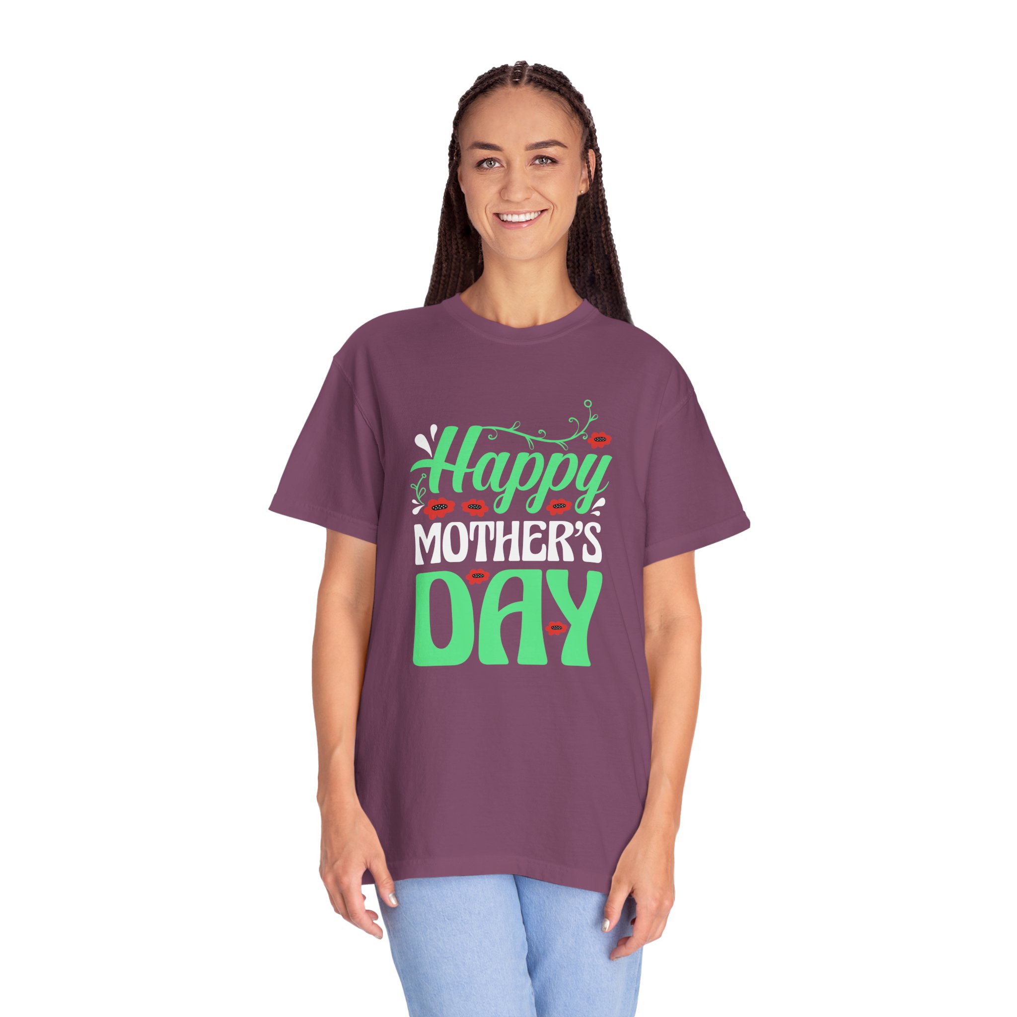 Happy Mother’s Day Festive Floral T-Shirt – Cute Love Graphic Tee for Moms, Perfect Gift Giving & Celebration Wear. - Image 3