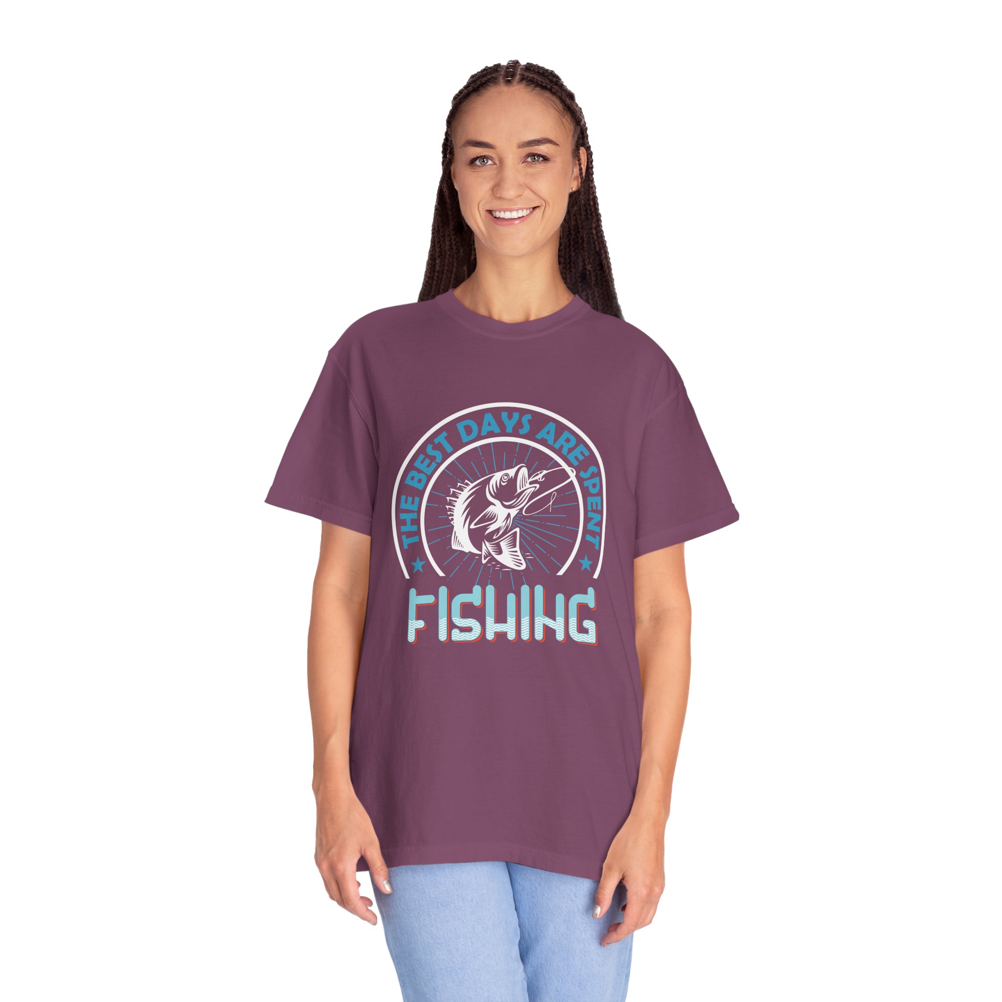 Fishing Enthusiast Garment-Dyed T-Shirt, Casual Wear, Gift for Dad, Outdoor Apparel, Eco-Friendly Fishing Shirt, Summer Fashion. - Image 27