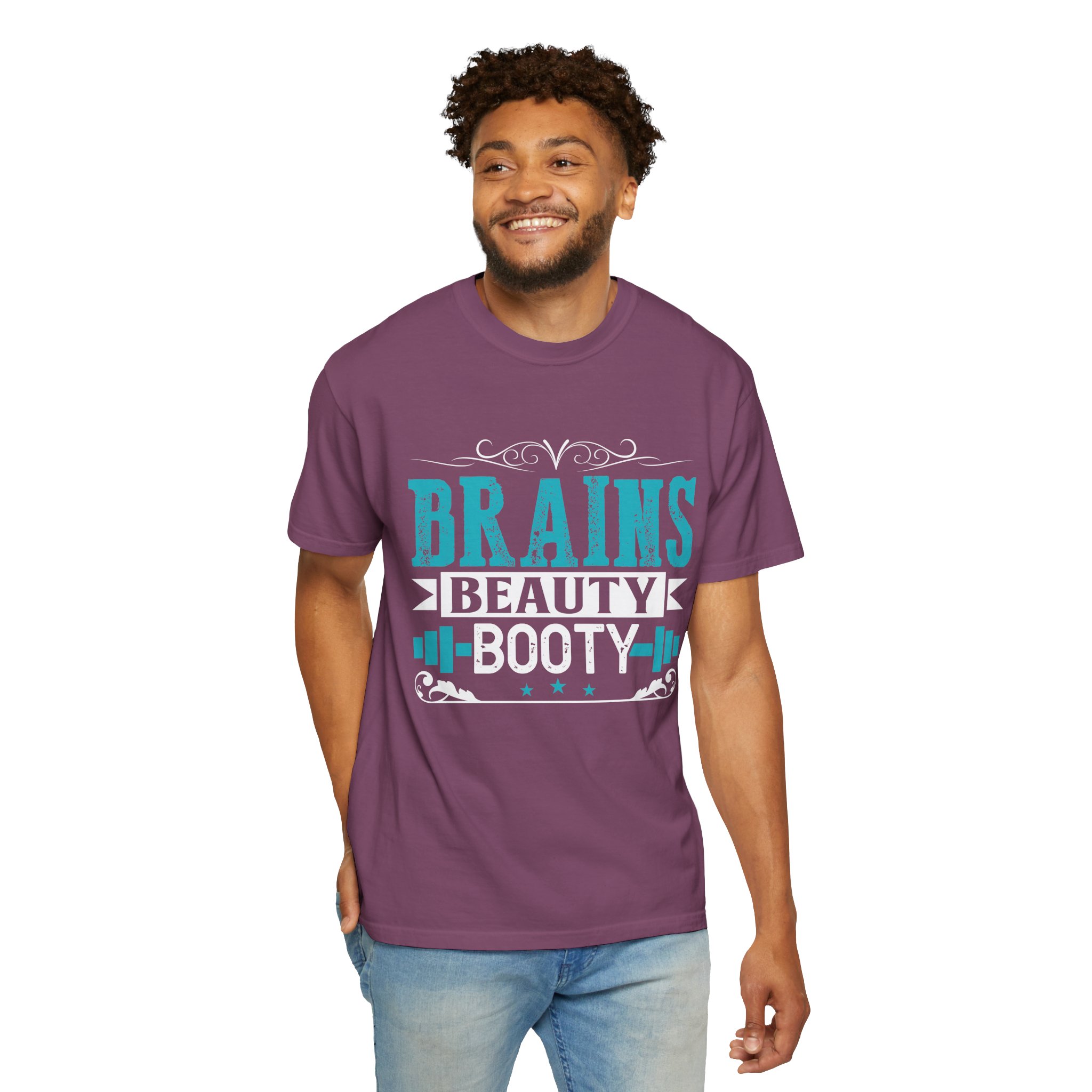 b2 - 6.12 - Brains Beauty Booty T-Shirt – Motivational Fitness Graphic Tee for Confidence, Strength & Empowered Style. - Image 54