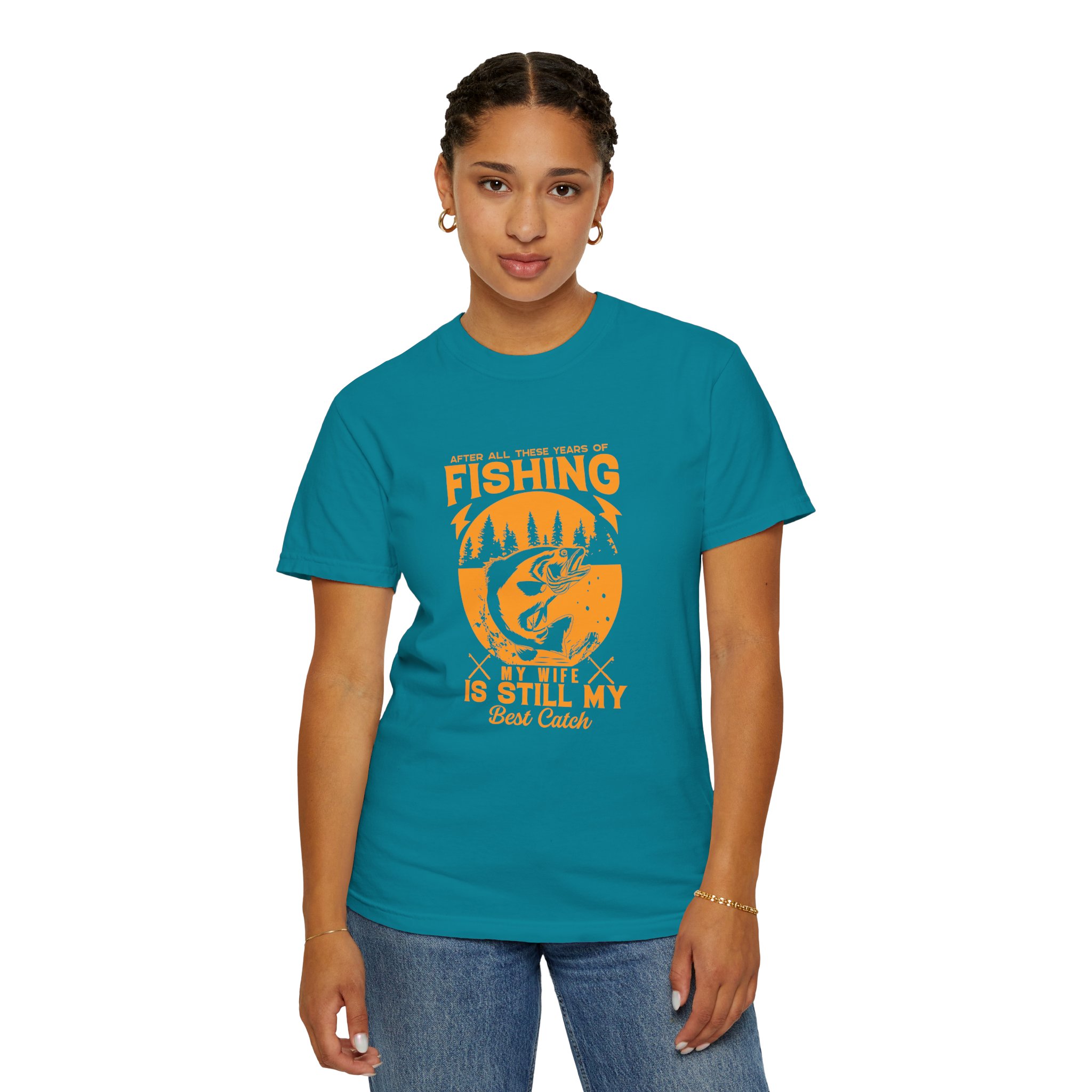 Fishing Enthusiast T-Shirt - My Wife is Still My Best Catch | Gift for Fishermen, Casual Wear, Fishing Trip. - Image 12