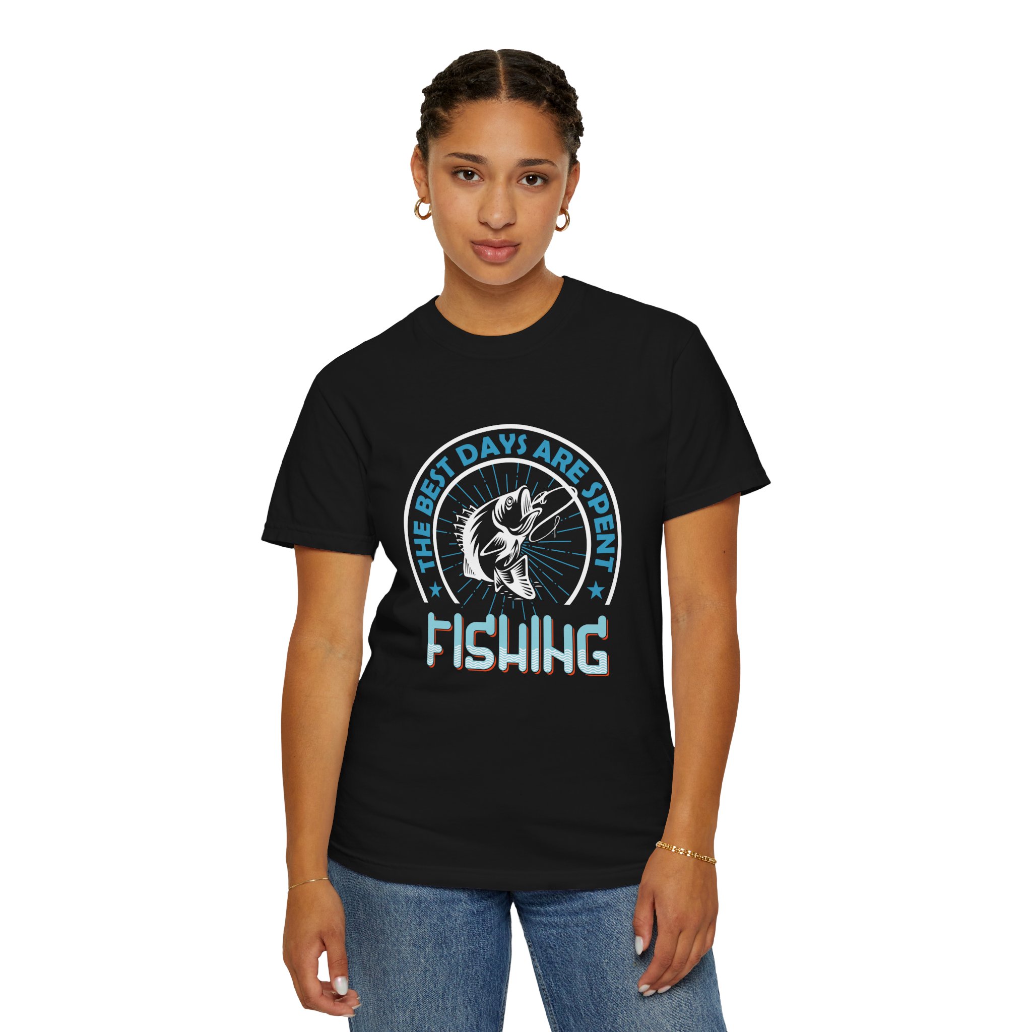 Fishing Enthusiast Garment-Dyed T-Shirt, Casual Wear, Gift for Dad, Outdoor Apparel, Eco-Friendly Fishing Shirt, Summer Fashion. - Image 20