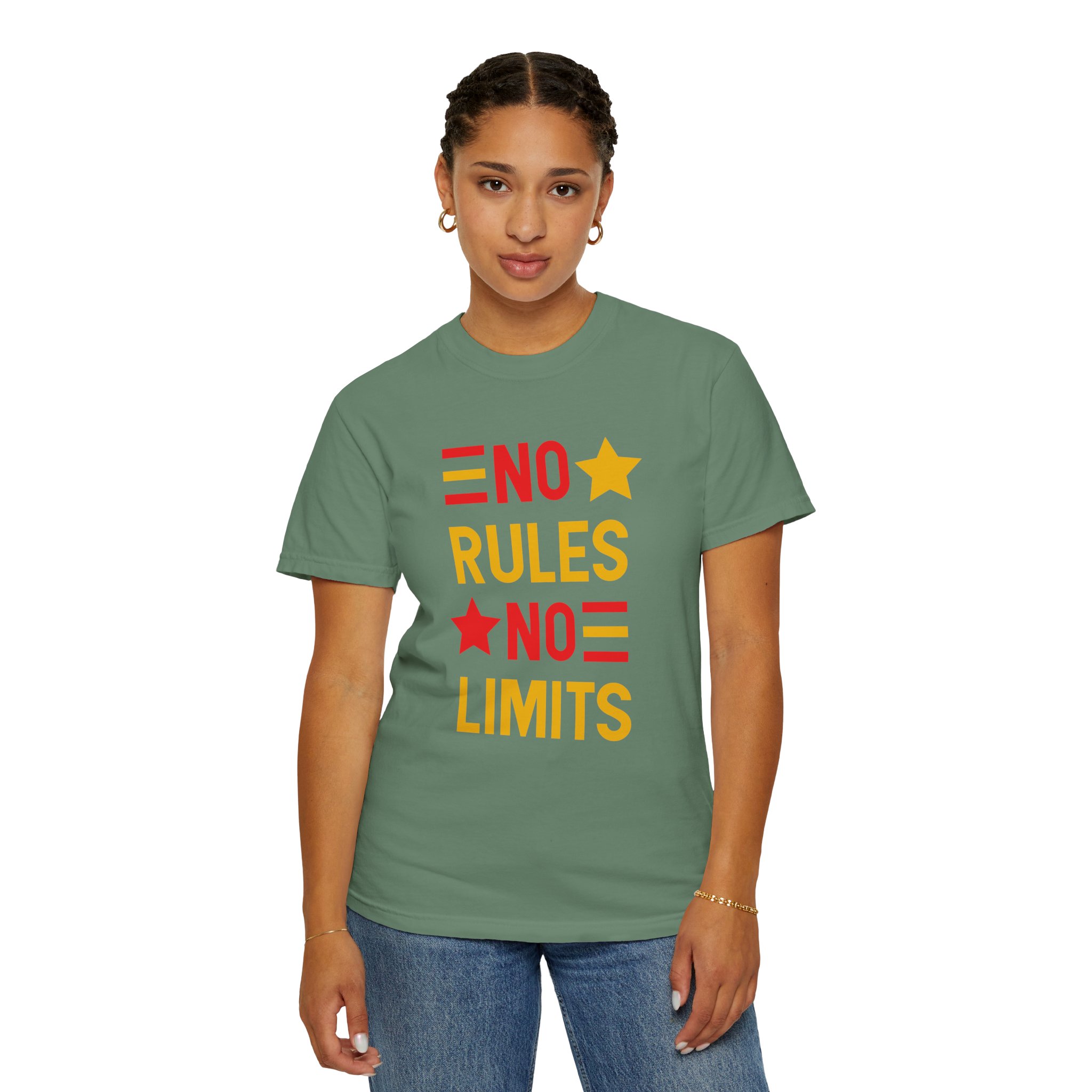 No Rules No Limits Graphic T-Shirt – Bold Retro Star Typography Tee for Streetwear Lovers & Trendy Style. - Image 20