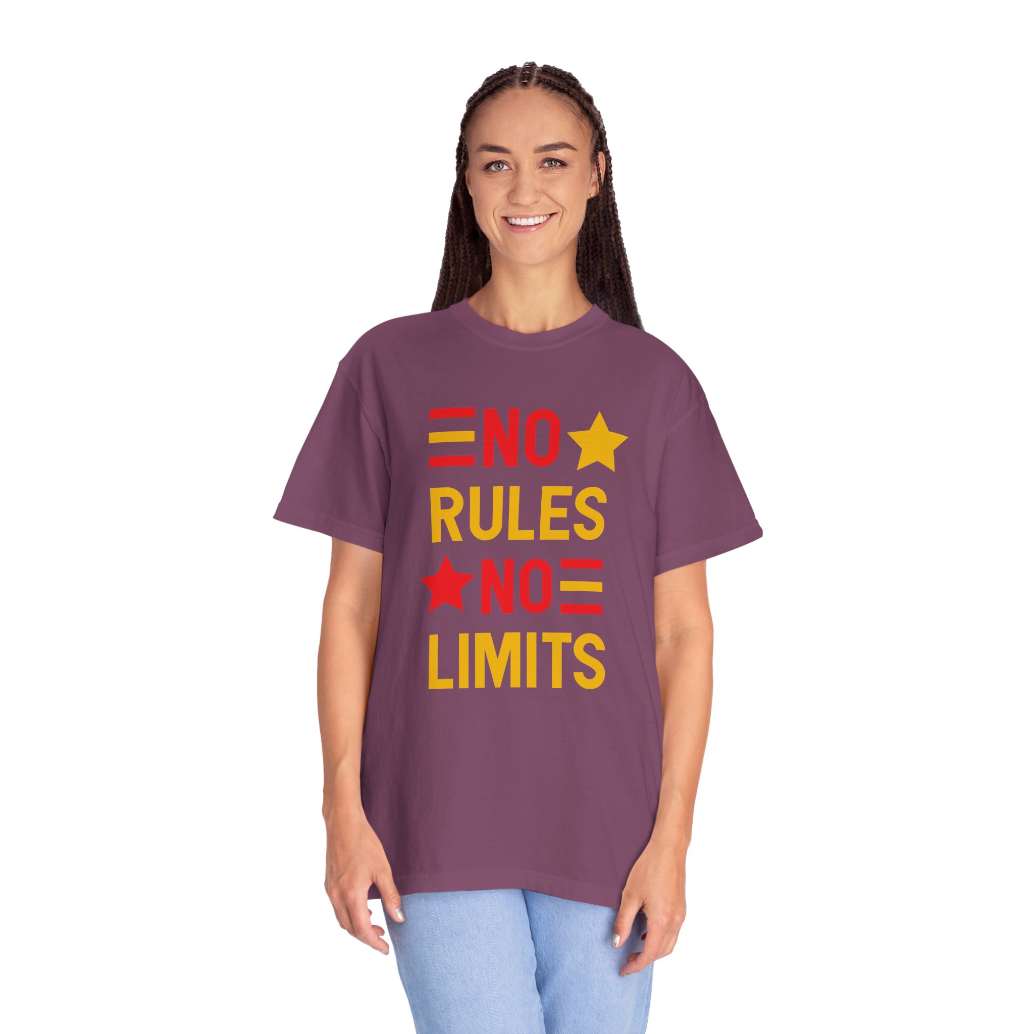 No Rules No Limits Graphic T-Shirt – Bold Retro Star Typography Tee for Streetwear Lovers & Trendy Style. - Image 51