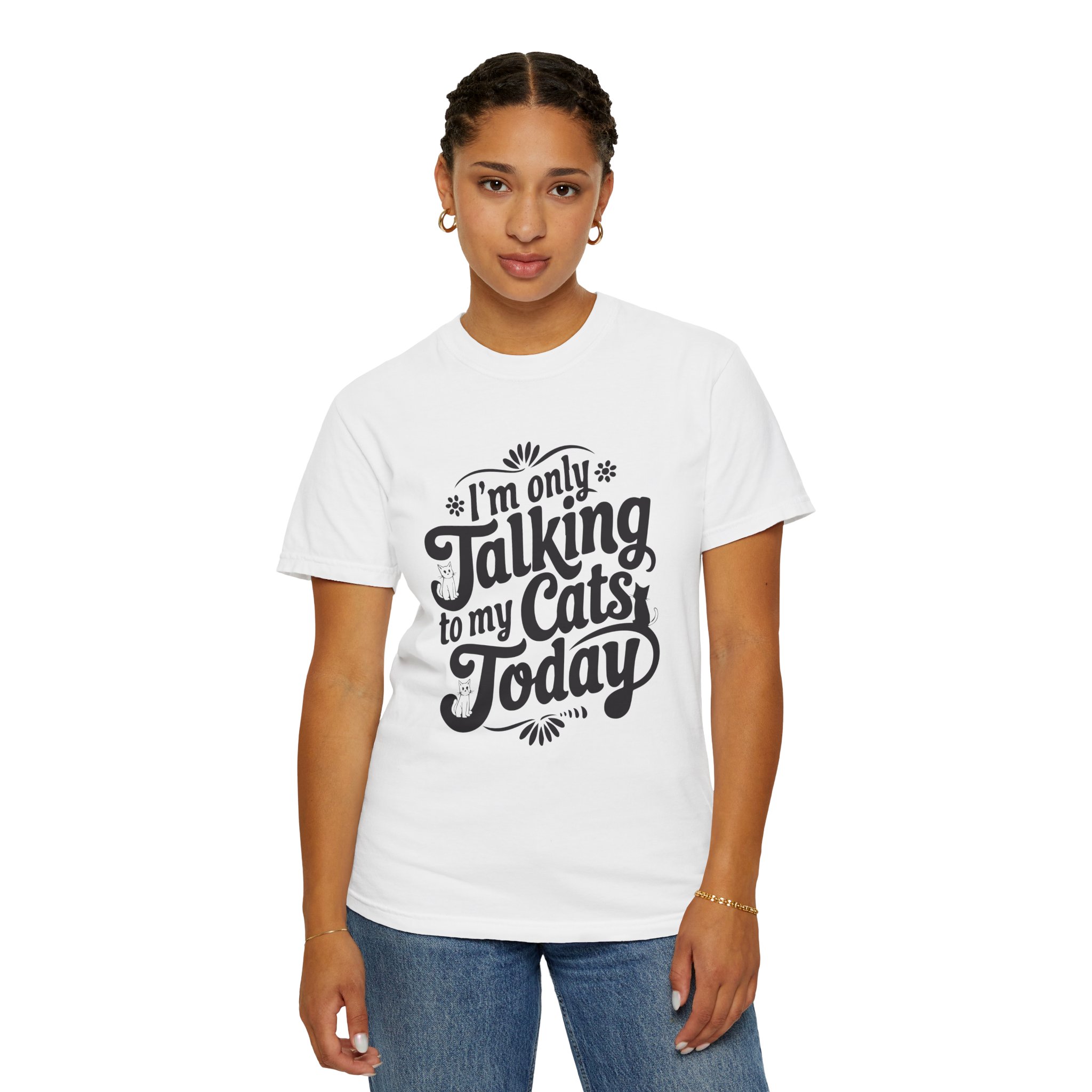 b2 - 5.8 - Talking to My Cats Today T-Shirt – Funny Cat Lover Graphic Tee for Introvert Humor & Cozy Pet Lover Vibes. - Image 12