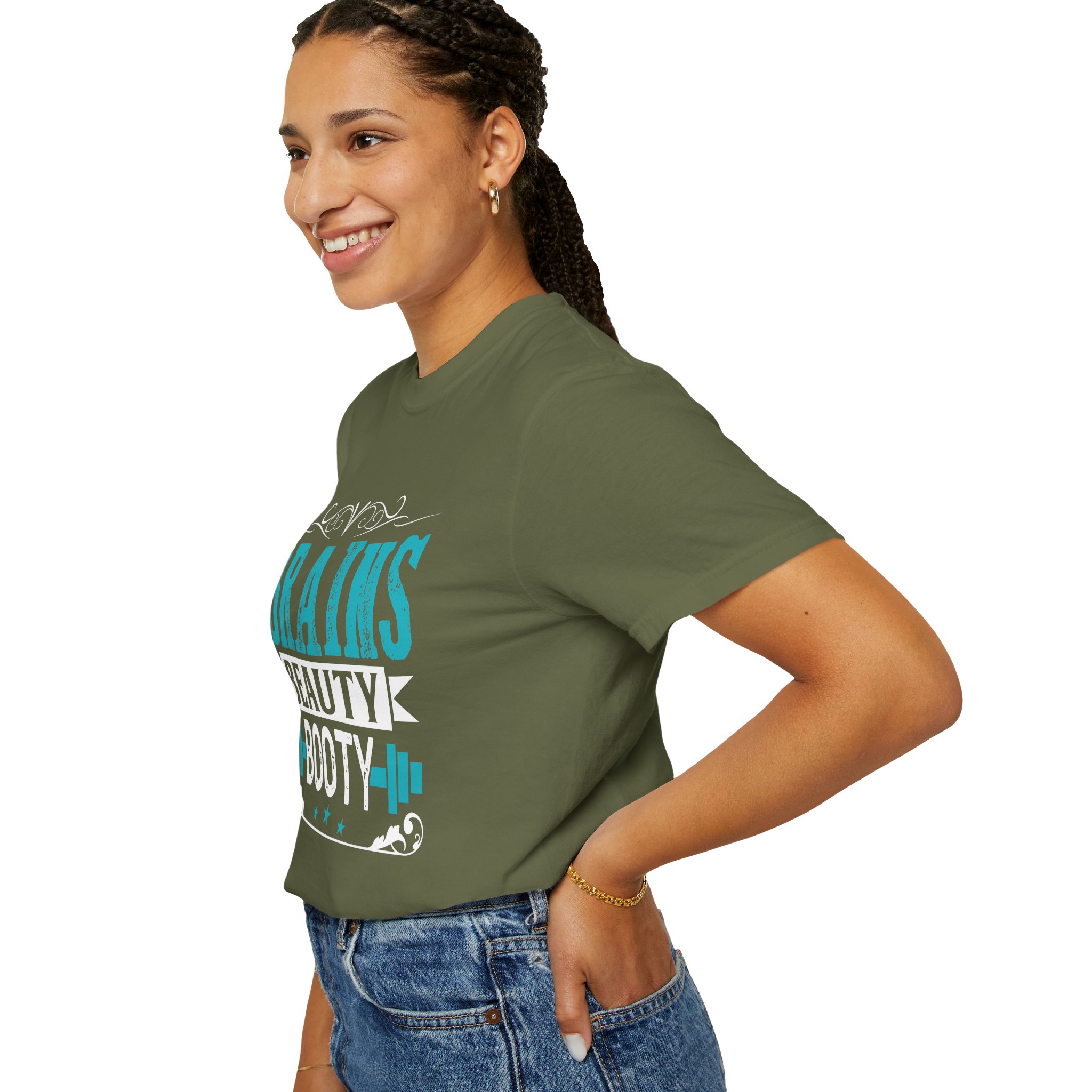 b2 - 6.12 - Brains Beauty Booty T-Shirt – Motivational Fitness Graphic Tee for Confidence, Strength & Empowered Style. - Image 21