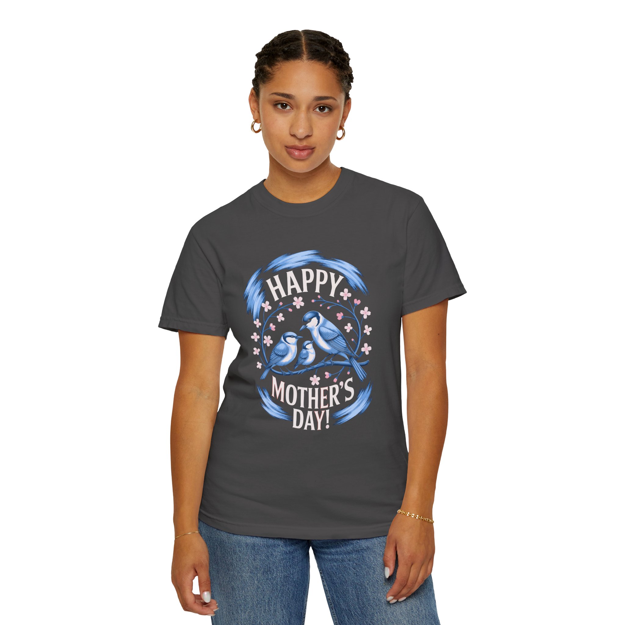 Happy Mother's Day Unisex T-Shirt, Garment-Dyed Tee, Gift for Mom, Spring Fashion, Bird Design Shirt, Casual Wear, Unique Gift Idea. - Image 28