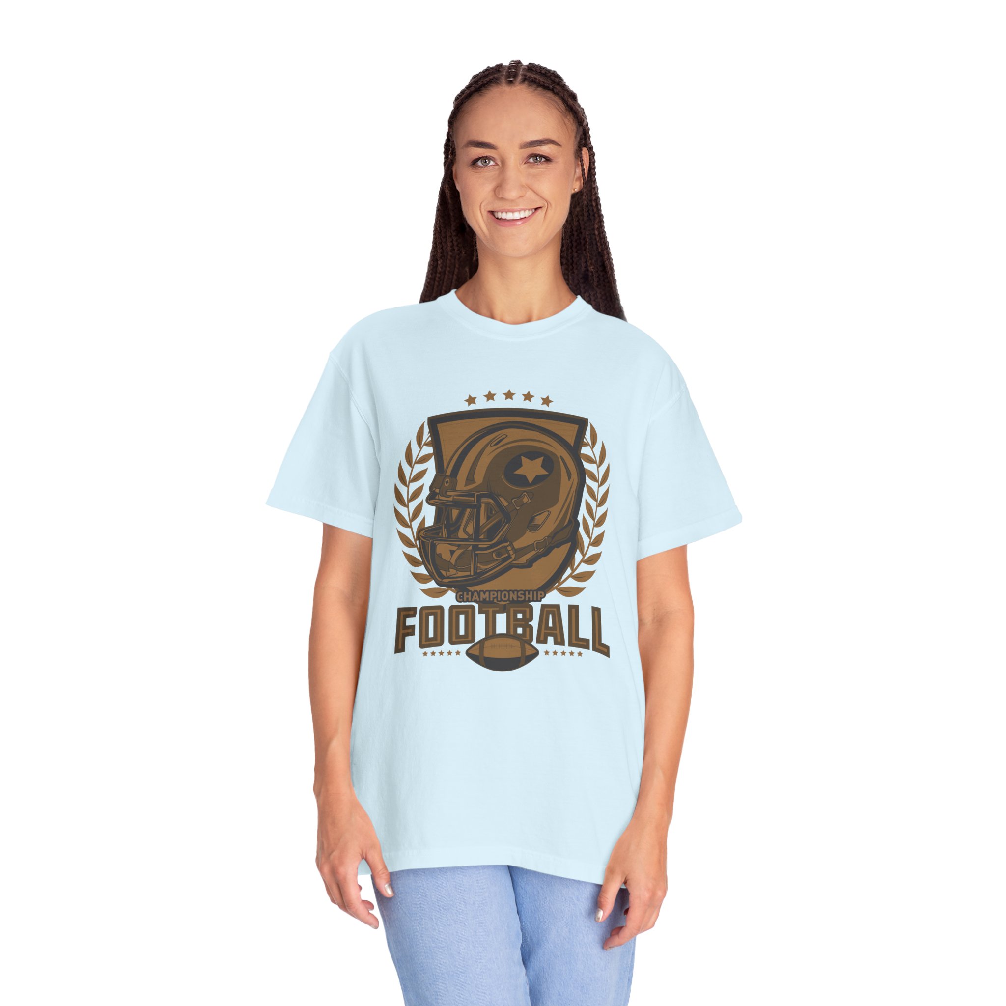 C - 16.14 - Football Unisex Garment-Dyed T-shirt | Casual Sports Apparel, Gift for Fans, Game Day Wear, Comfortable Everyday Style. - Image 35