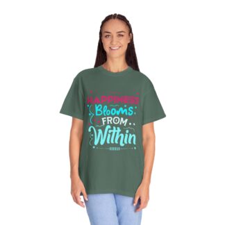 Inspirational quotes Tshirts for Self Love - Happiness Blooms From Within Unisex Tee - Image 27