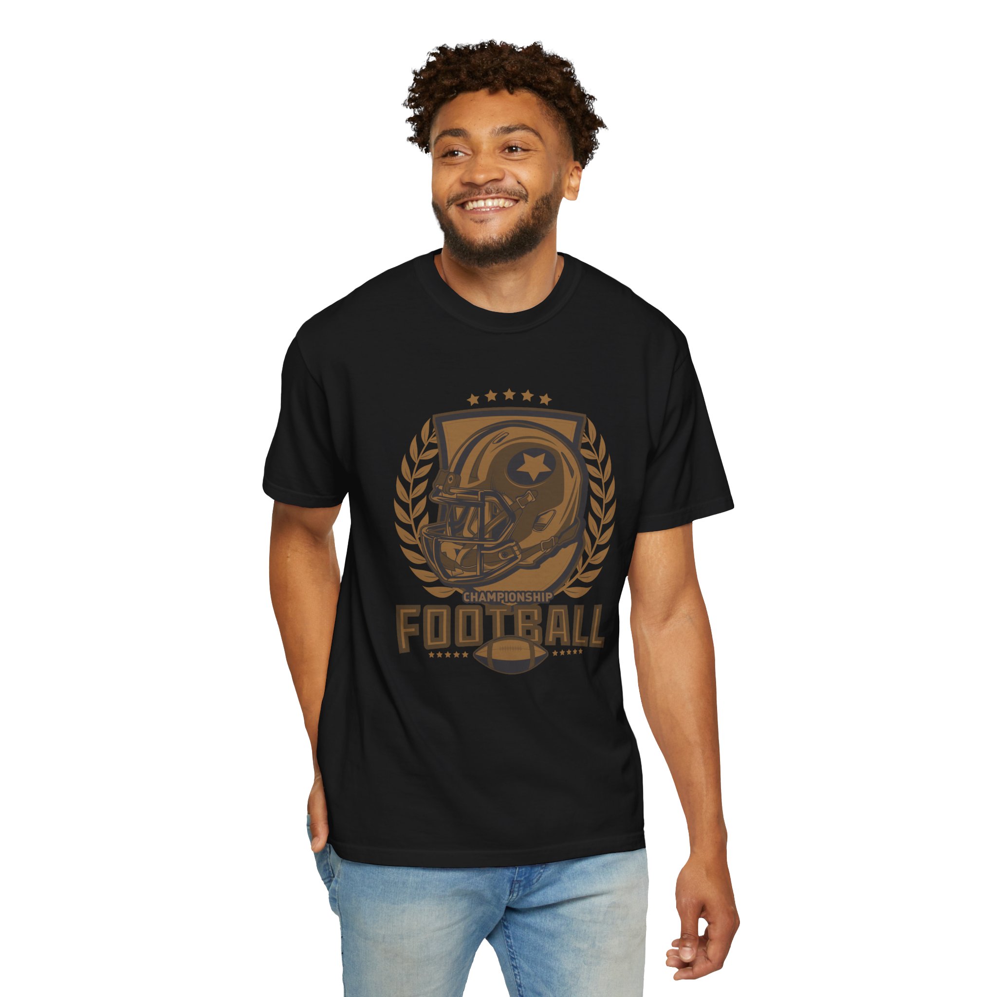 C - 16.14 - Football Unisex Garment-Dyed T-shirt | Casual Sports Apparel, Gift for Fans, Game Day Wear, Comfortable Everyday Style. - Image 46