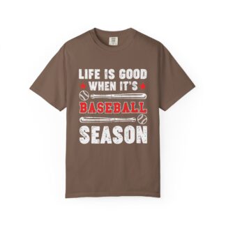 Life Is Good Baseball Season T-Shirt, Unisex Tee for Sports Lovers, Gift for Baseball Fans, Casual Wear, Summer Vibes, Game Day Apparel.