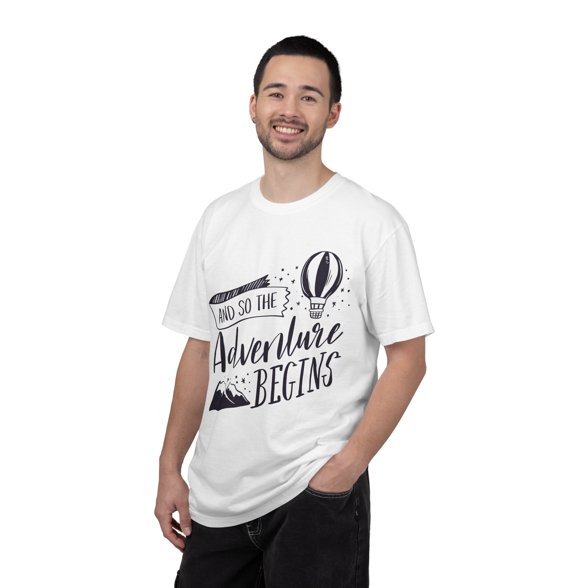 C - 14.1b - Adventure Begins Unisex T-Shirt, Travel Tee, Gift for Wanderlust, Adventure Apparel, Casual Wear, Explorer Top. - Image 2