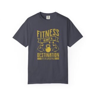 b2 - 6.1 - Fitness Is Not a Destination T-Shirt – Motivational Gym Graphic Tee with Kettlebell Design for Strength, Progress & Healthy Lifestyle.