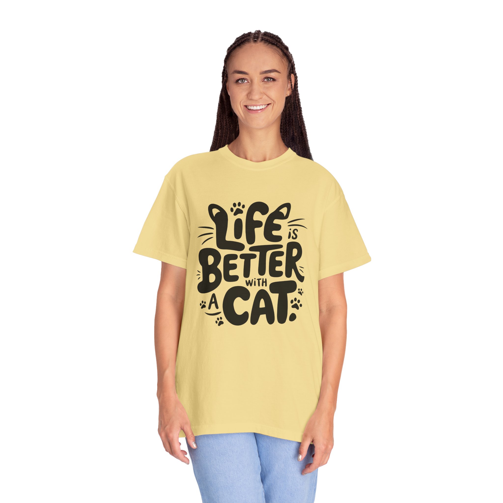 Life is Better with a Cat Unisex Tee, Cat Lover Gift, Animal T-Shirt, Cute Cat Shirt, Casual Wear for Cat Moms, Fun Pet Apparel. - Image 19