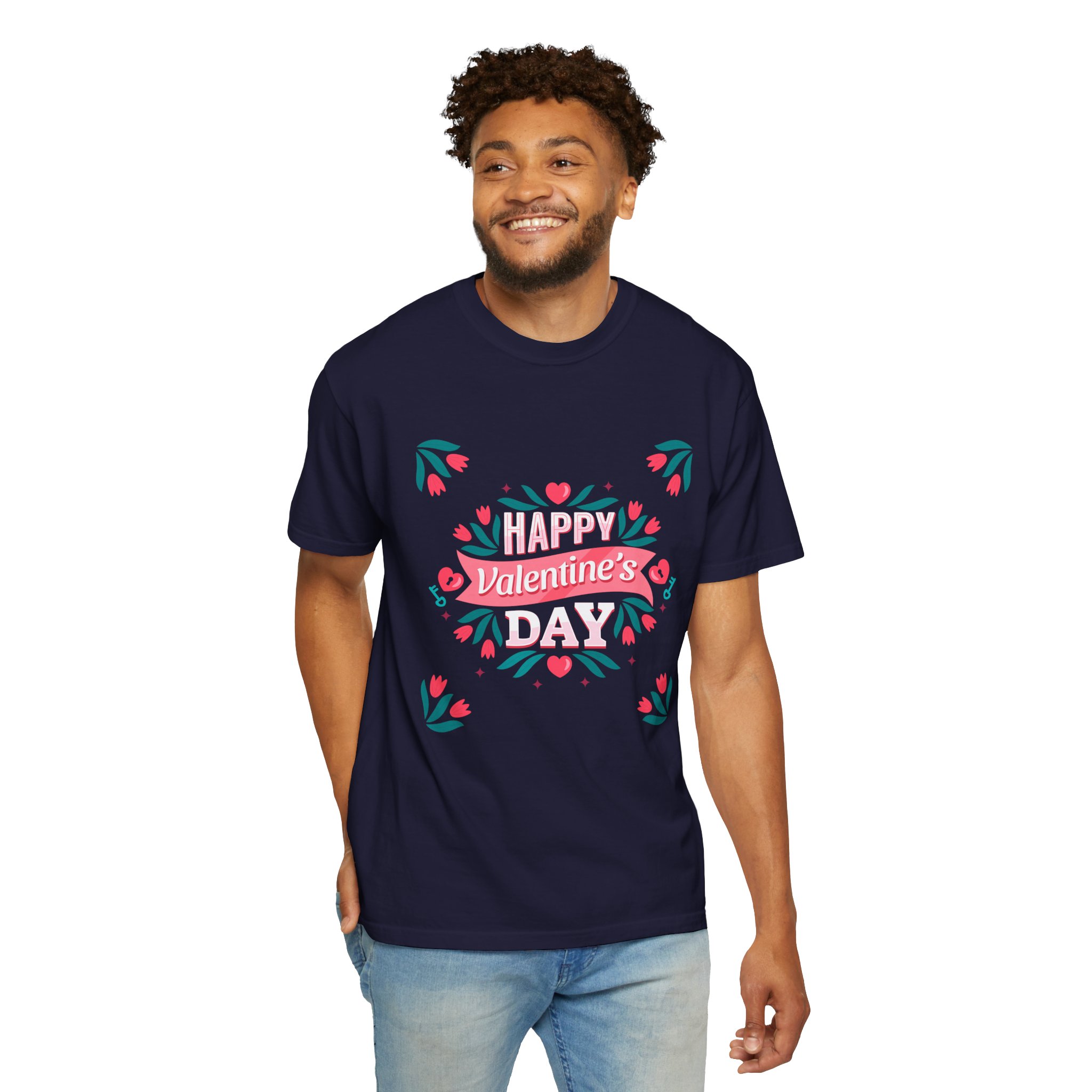 Unisex Valentine’s Day T-shirt, Cute Floral Graphic Tee, Gift for Him or Her, Casual Wear, Trendy Love Shirt. - Image 6