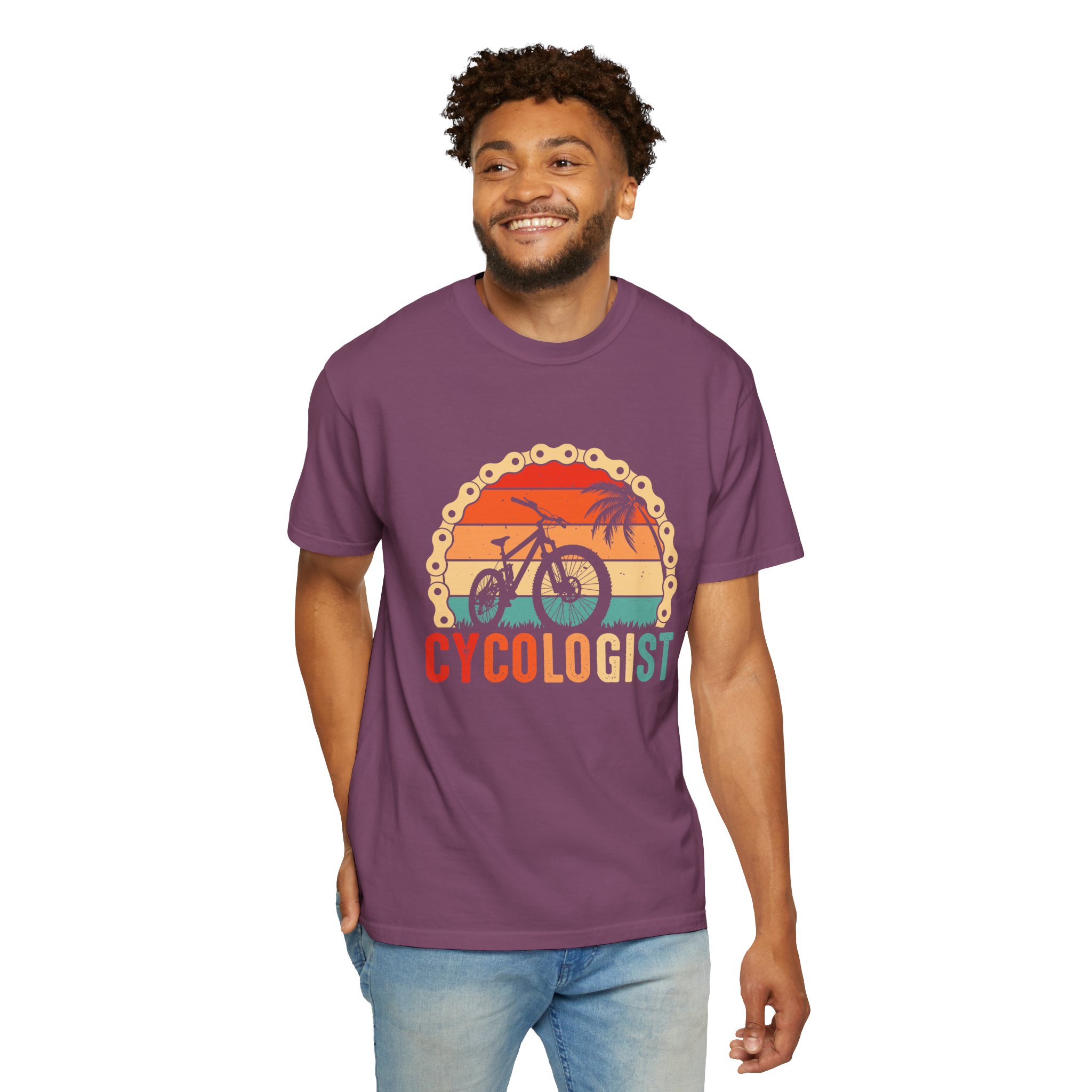 Cyclologist Garment-Dyed T-Shirt, Perfect Gift for Cyclists, Casual Wear, Outdoor Enthusiasts, Summer Apparel, Bike Lover Gift. - Image 54