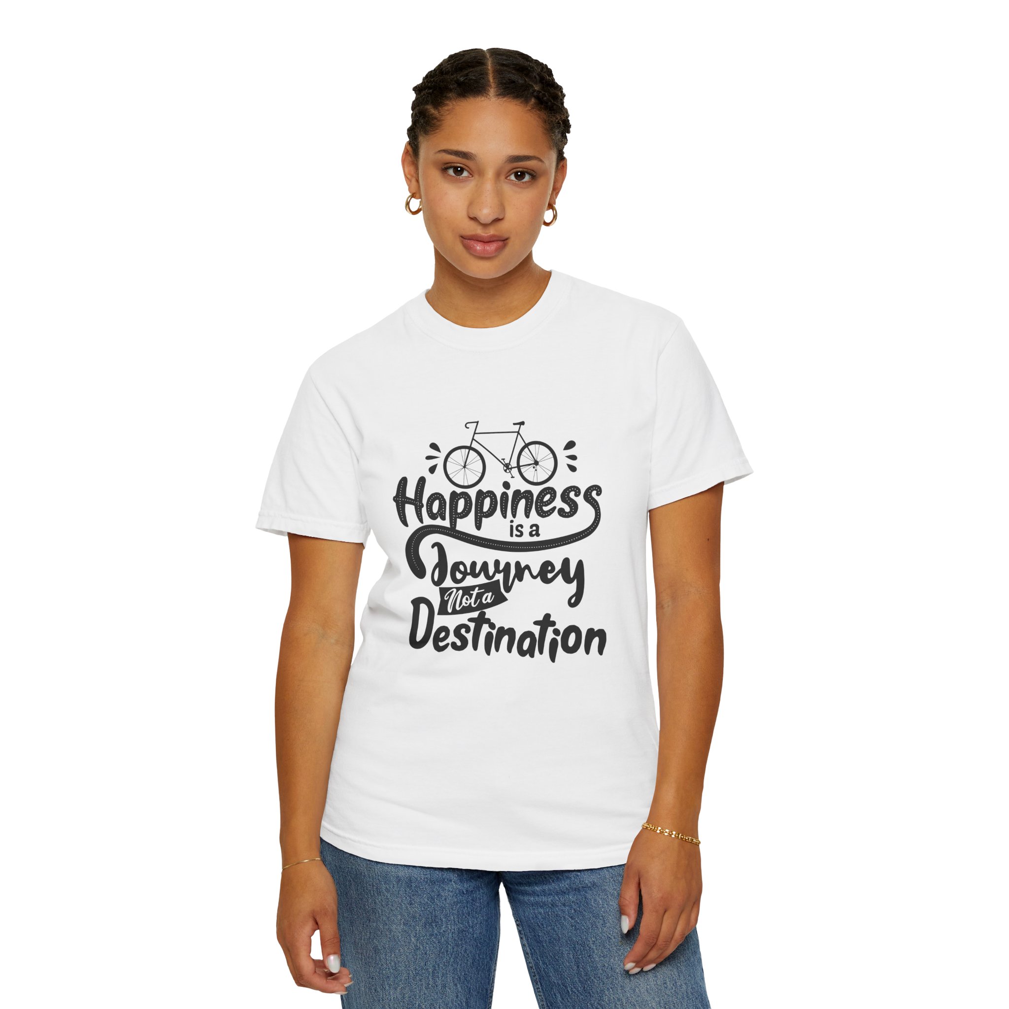 Inspirational T-Shirt, Happiness Journey Tee, Bike Lovers Gift, Casual Wear, Motivational Apparel, Adventure Clothing. - Image 12