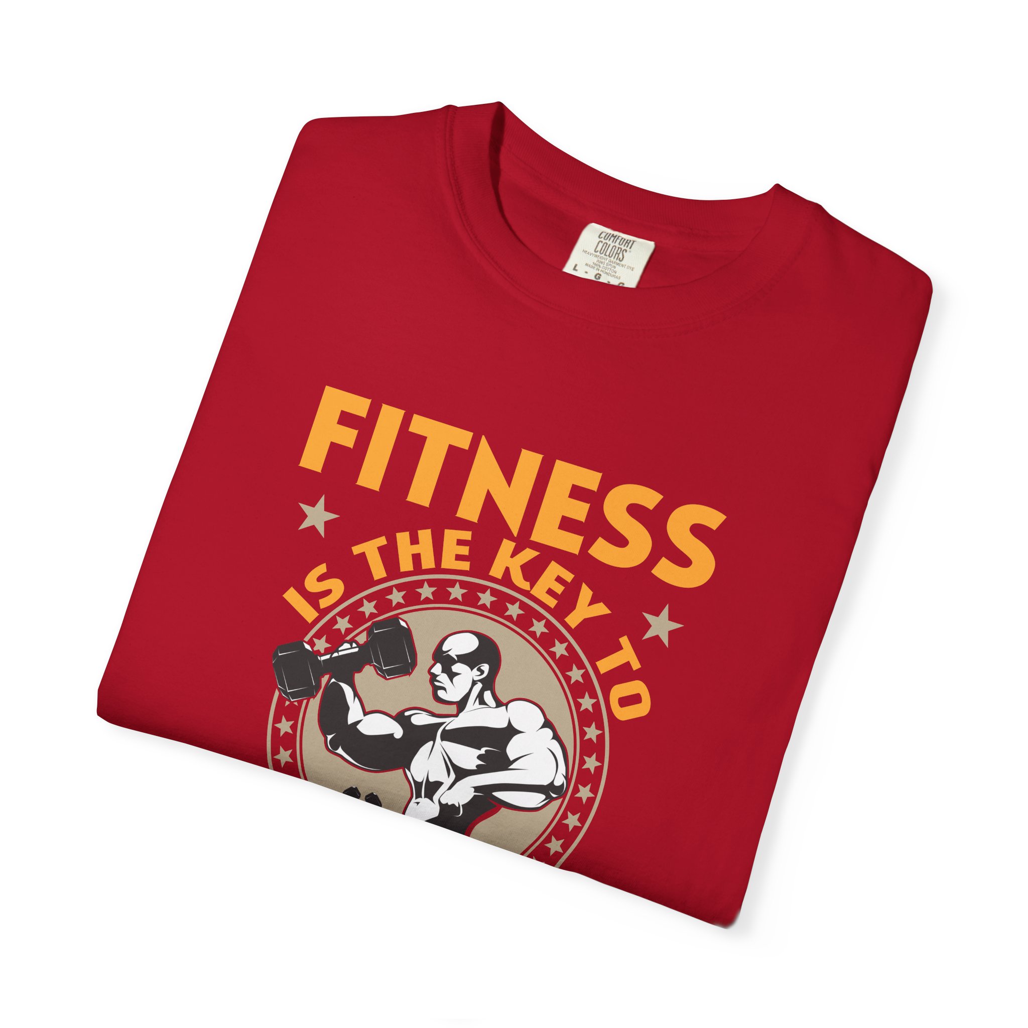 Fitness Is the Key to Unlock Your Potential T-Shirt – Motivational Gym Graphic Tee for Athletes, Strength & Peak Performance. - Image 7