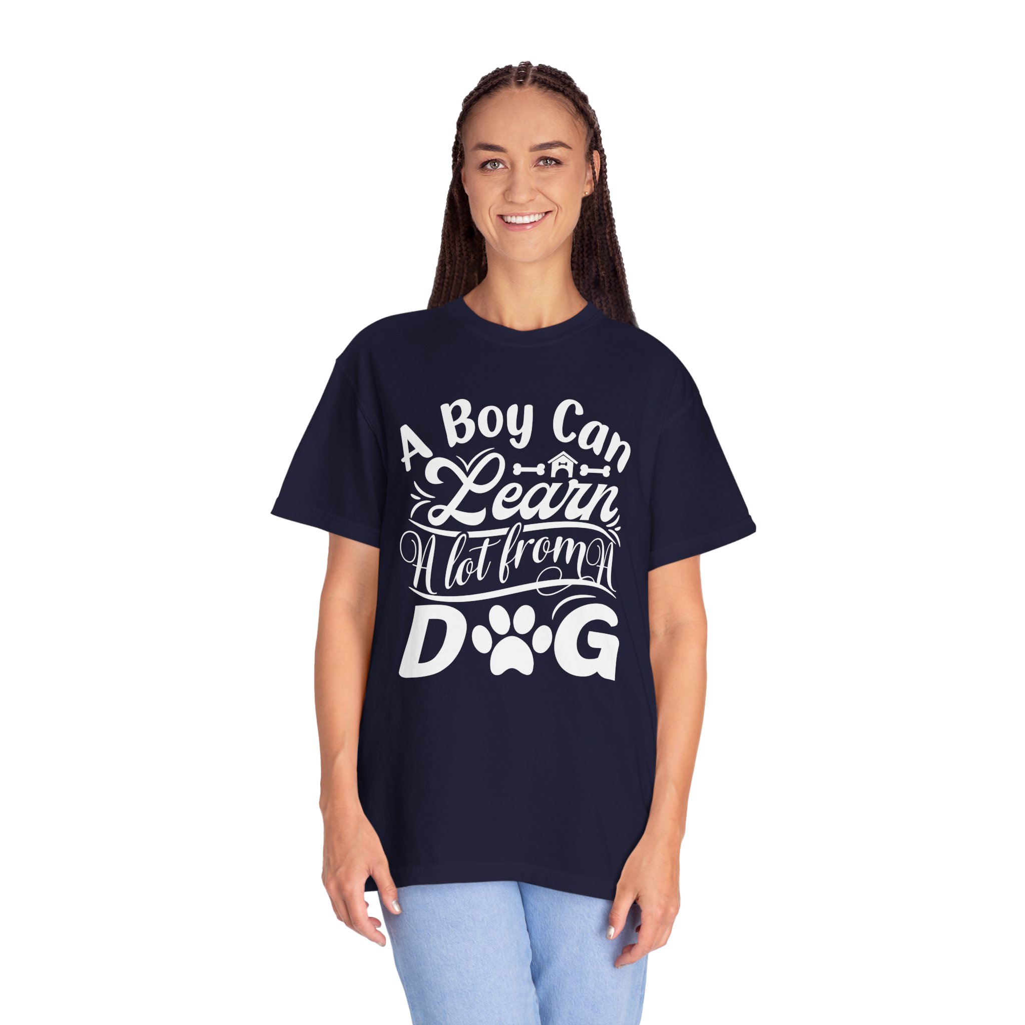 A Boy Can Learn a Lot From a Dog T-Shirt – Funny Dog Lover Tee for Boys & Dog Owners. - Image 19
