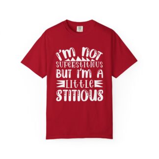 b2 - 2.11 - I’m Not Superstitious But I’m a Little Stitious T-Shirt – Funny Quote Graphic Tee for Humor, Wit & Everyday Laughs.
