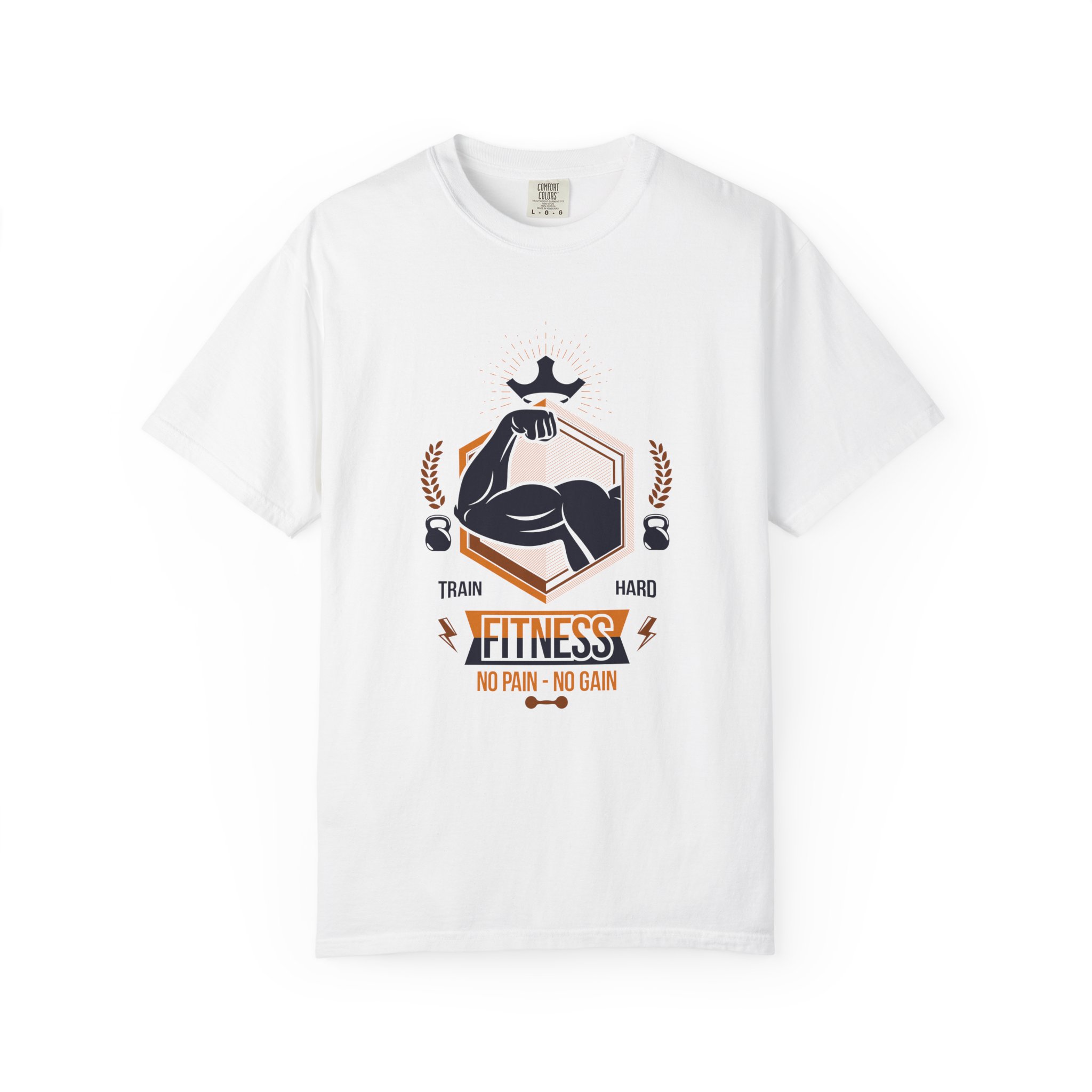 Fitness Gym T-Shirt — "Train Hard, No Pain No Gain" Workout Tee.