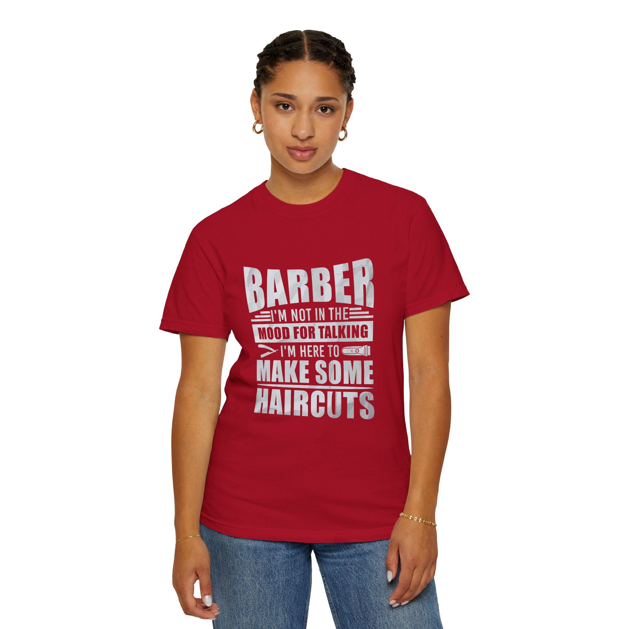 Barber Quote T-Shirt - I'm Not in the Mood for Talking, Barber Gift, Unisex Tee, Hairdresser Apparel, Funny Shirt. - Image 4