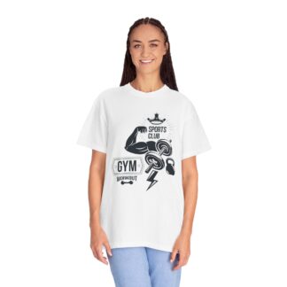 Gym Sports Club Workout T-Shirt – Dumbbells & Kettlebell Graphic Tee for Strength Training & Active Fitness Style. - Image 11