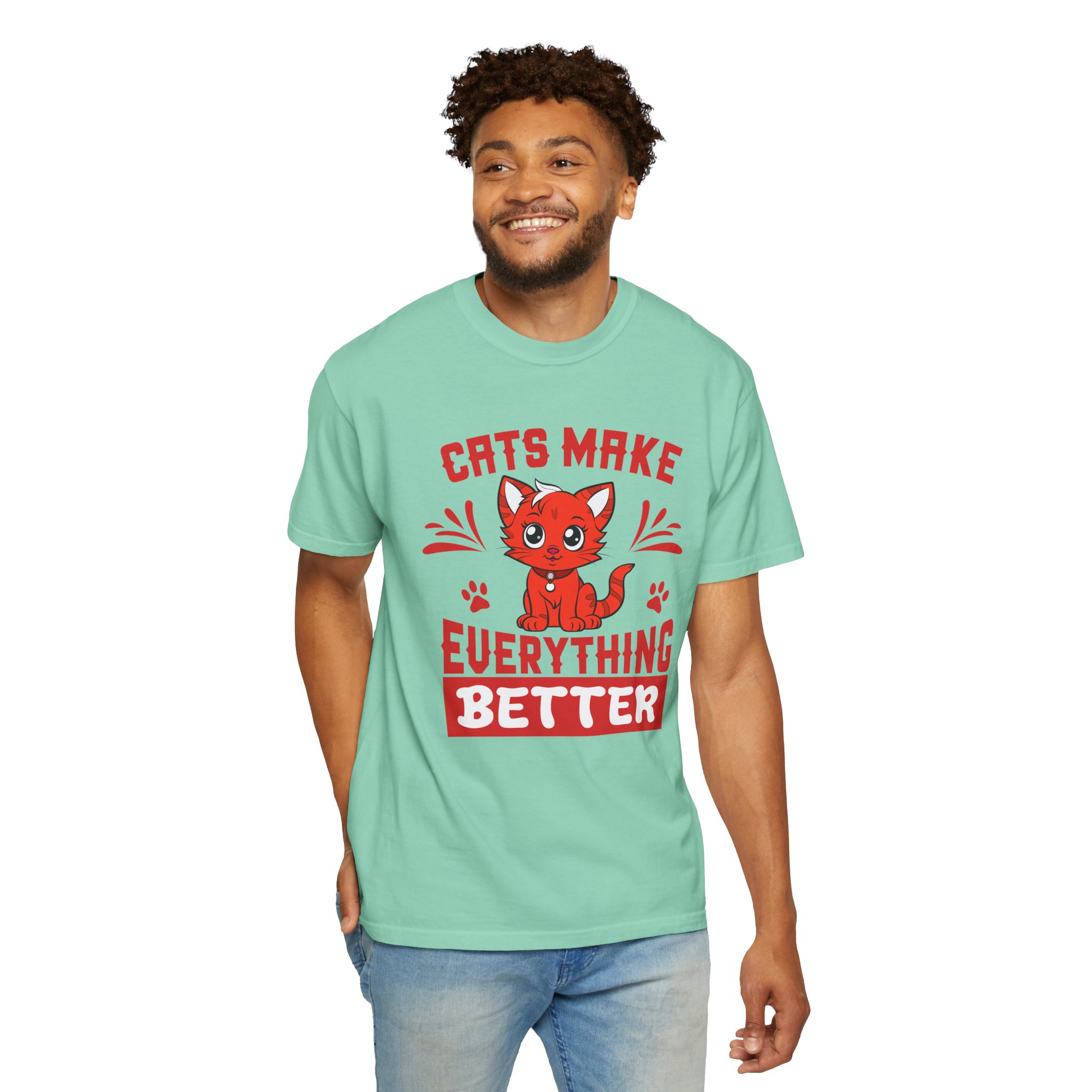 Cats Make Everything Better T-Shirt — Cute Red Kitten Graphic Tee for Cat Lovers, - Image 30
