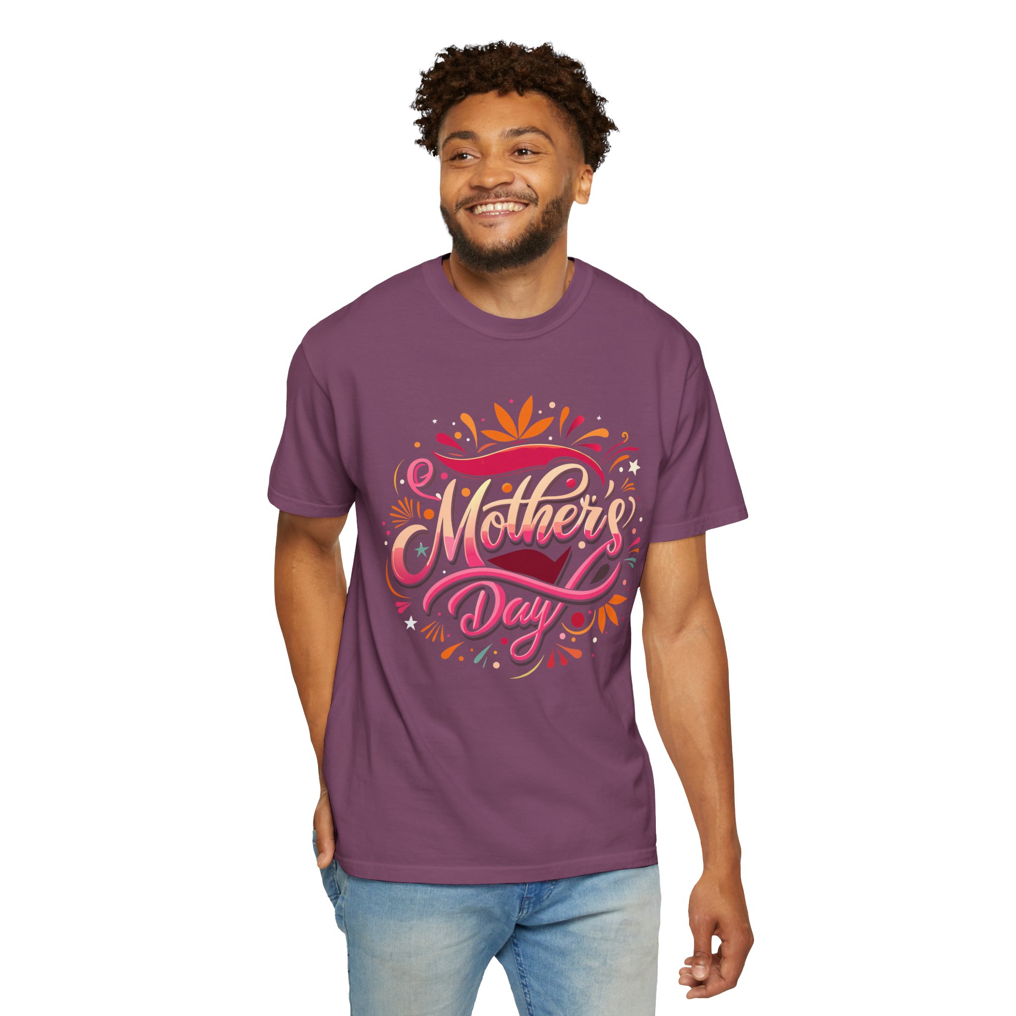 Mother's Day Garment-Dyed T-Shirt, Unisex Gift Tee, Floral Graphic Top, Casual Wear, Everyday Comfort. - Image 54