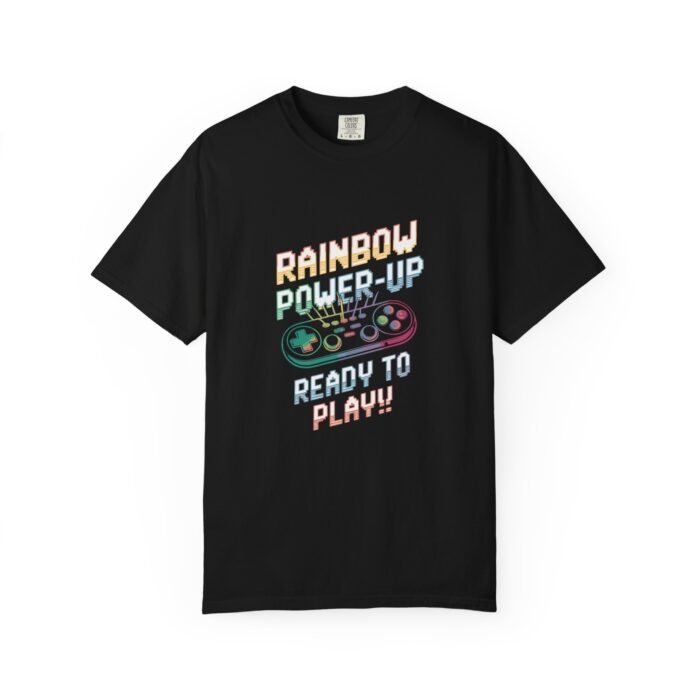 Funny gaming tee with rainbow gamer design